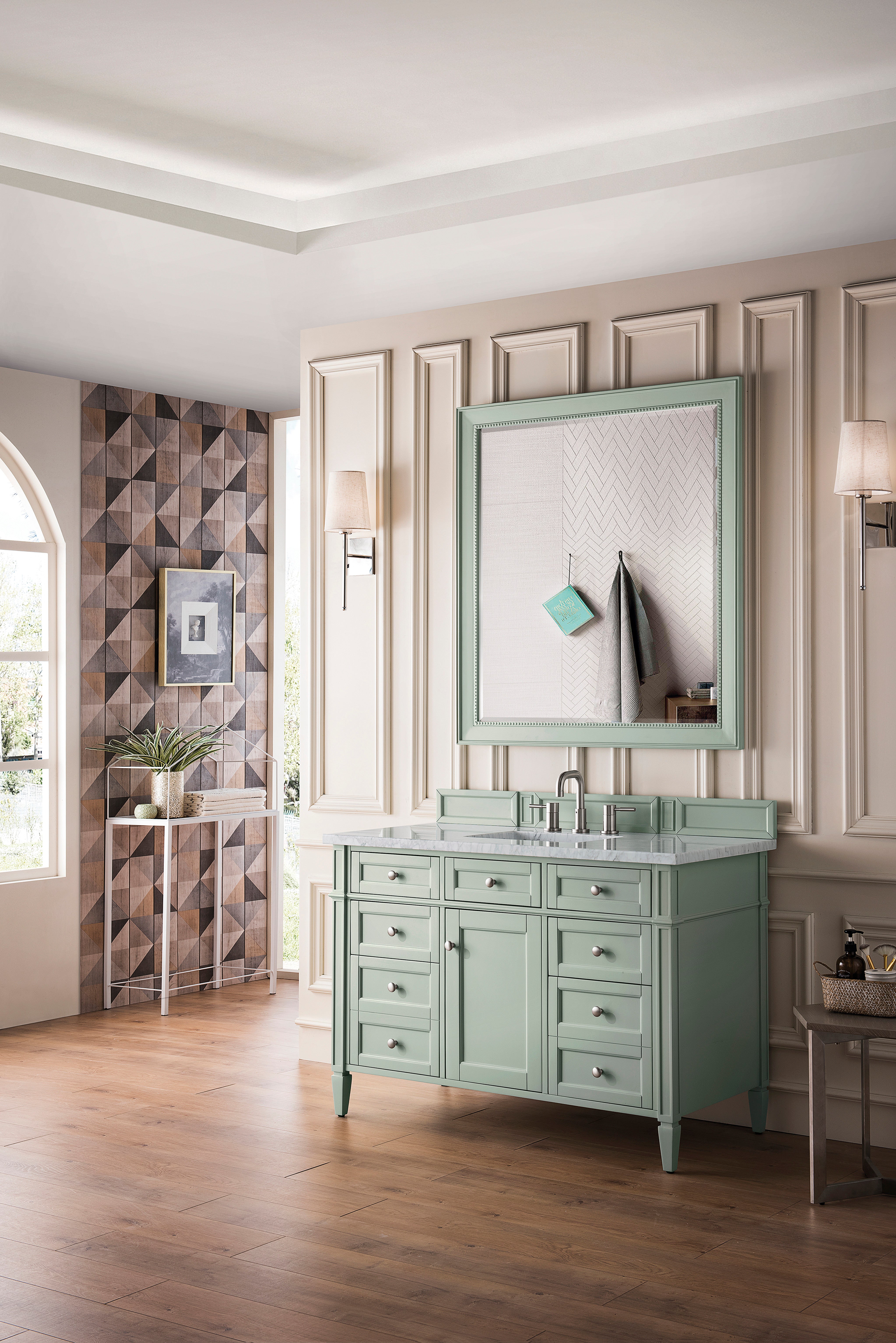 James Martin Brittany 48" Single Vanity in Sage Green with 3cm Countertop