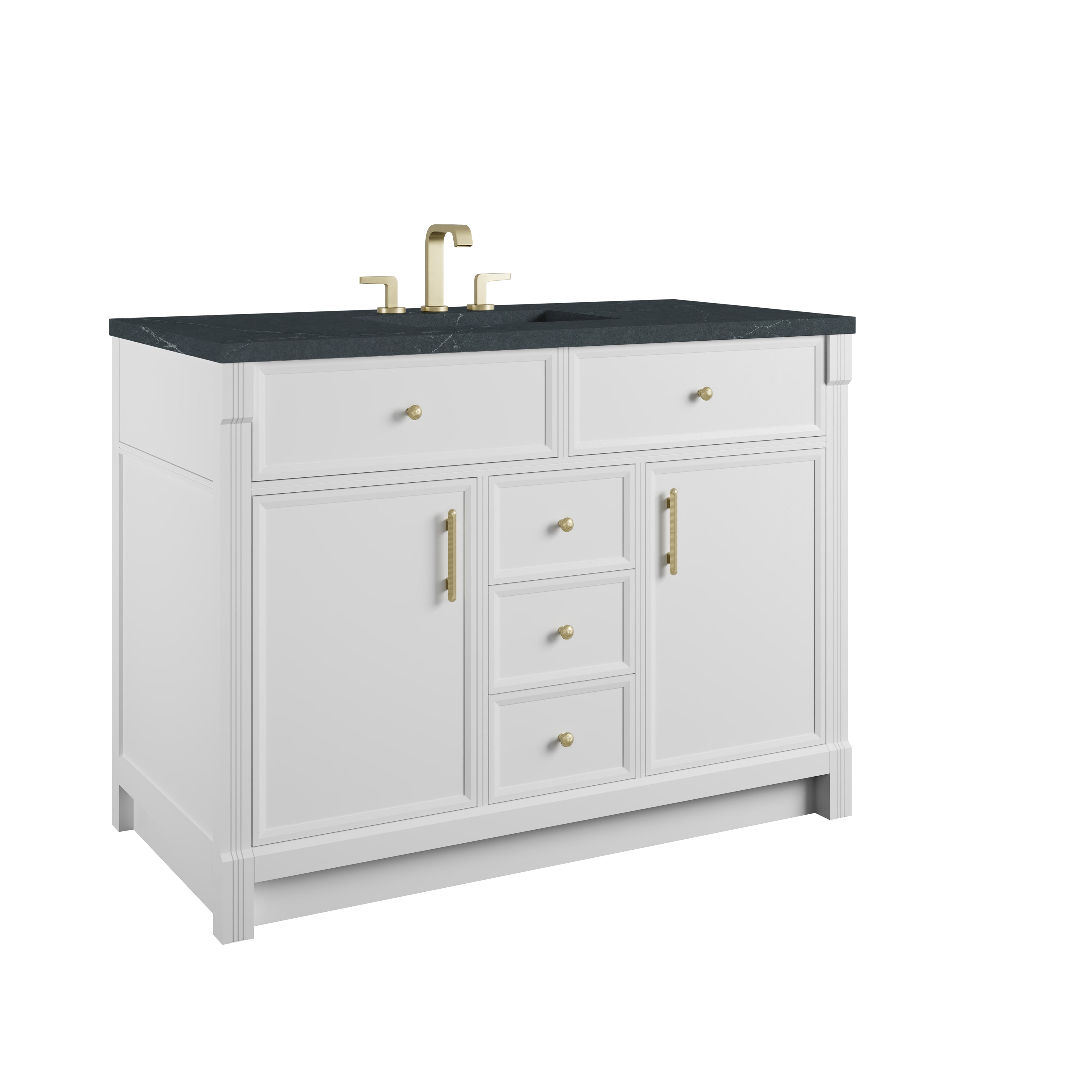 James Martin Bellshire 48" Single Vanity in Bright White with 3cm Countertop