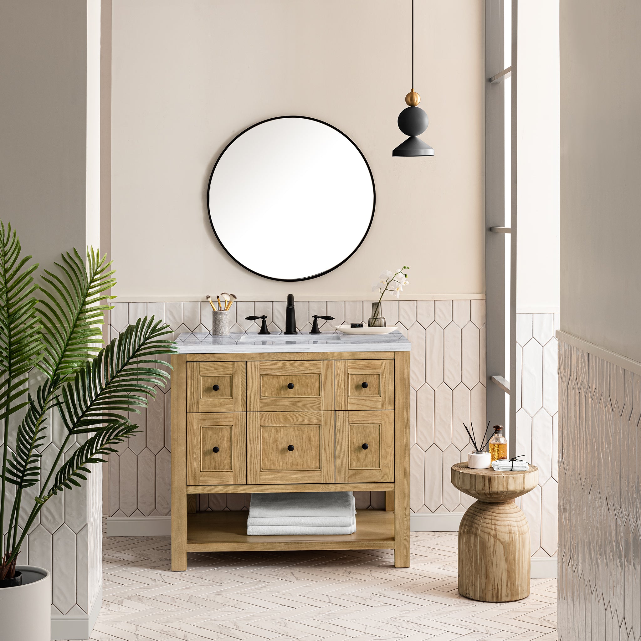 James Martin Breckenridge 36" Single Vanity in Light Natural Oak with 3cm Countertop
