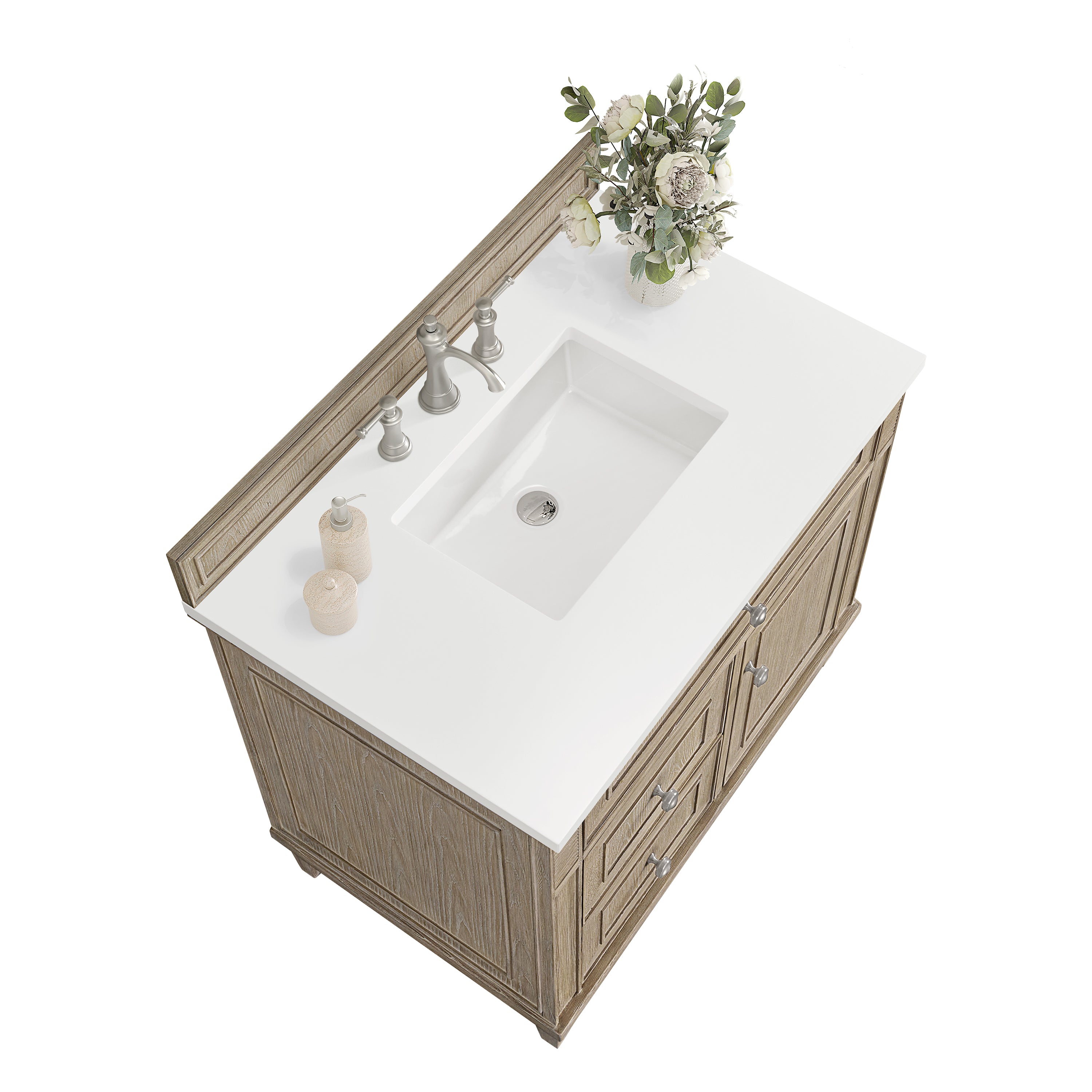 James Martin Lorelai 36" Single Vanity in Whitewashed Oak with 3cm Countertop