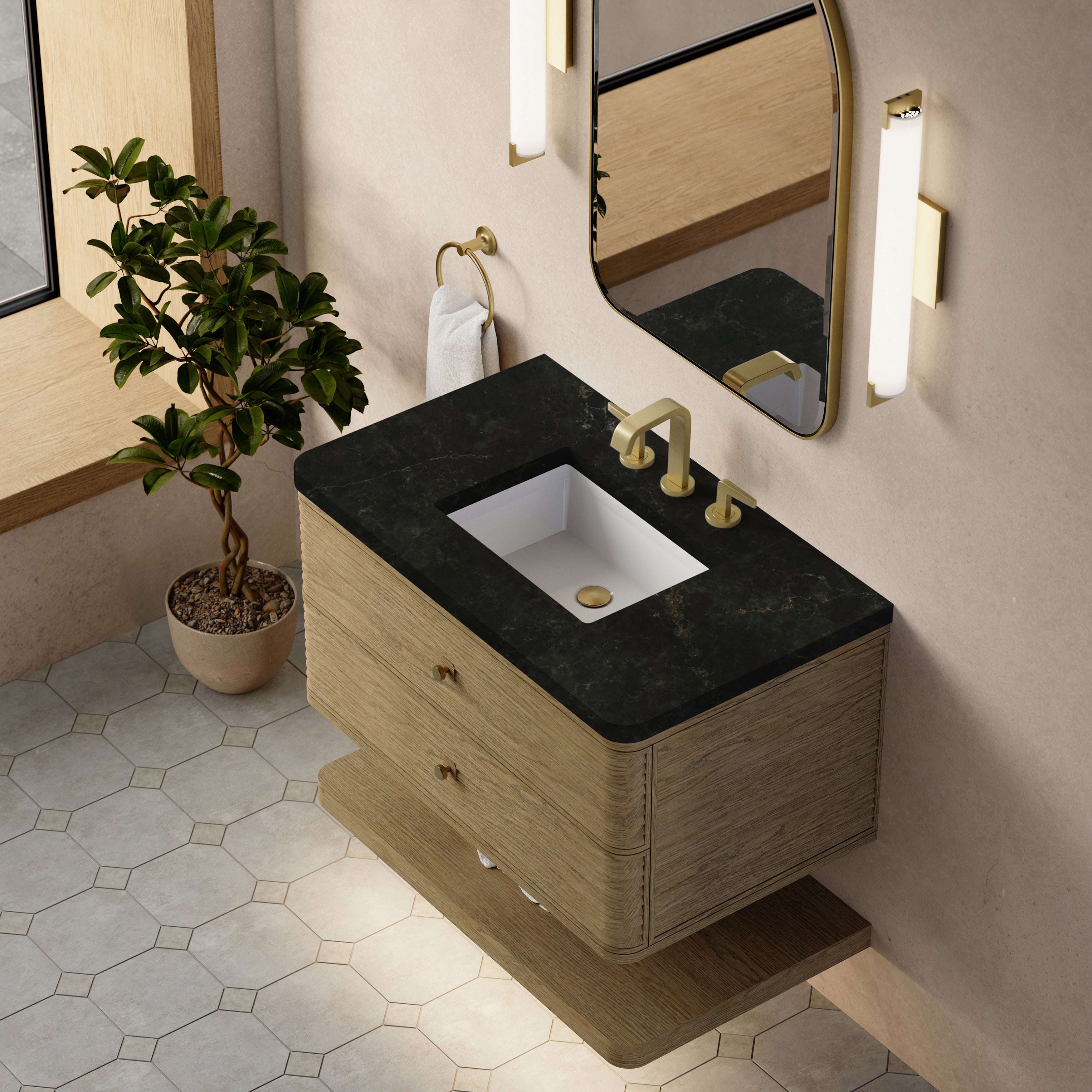 James Martin Allamari 36" Single Vanity in Dune Mist with 3cm Countertop