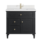 James Martin Lorelai 36" Single Vanity in Black Onyx with 3cm Countertop