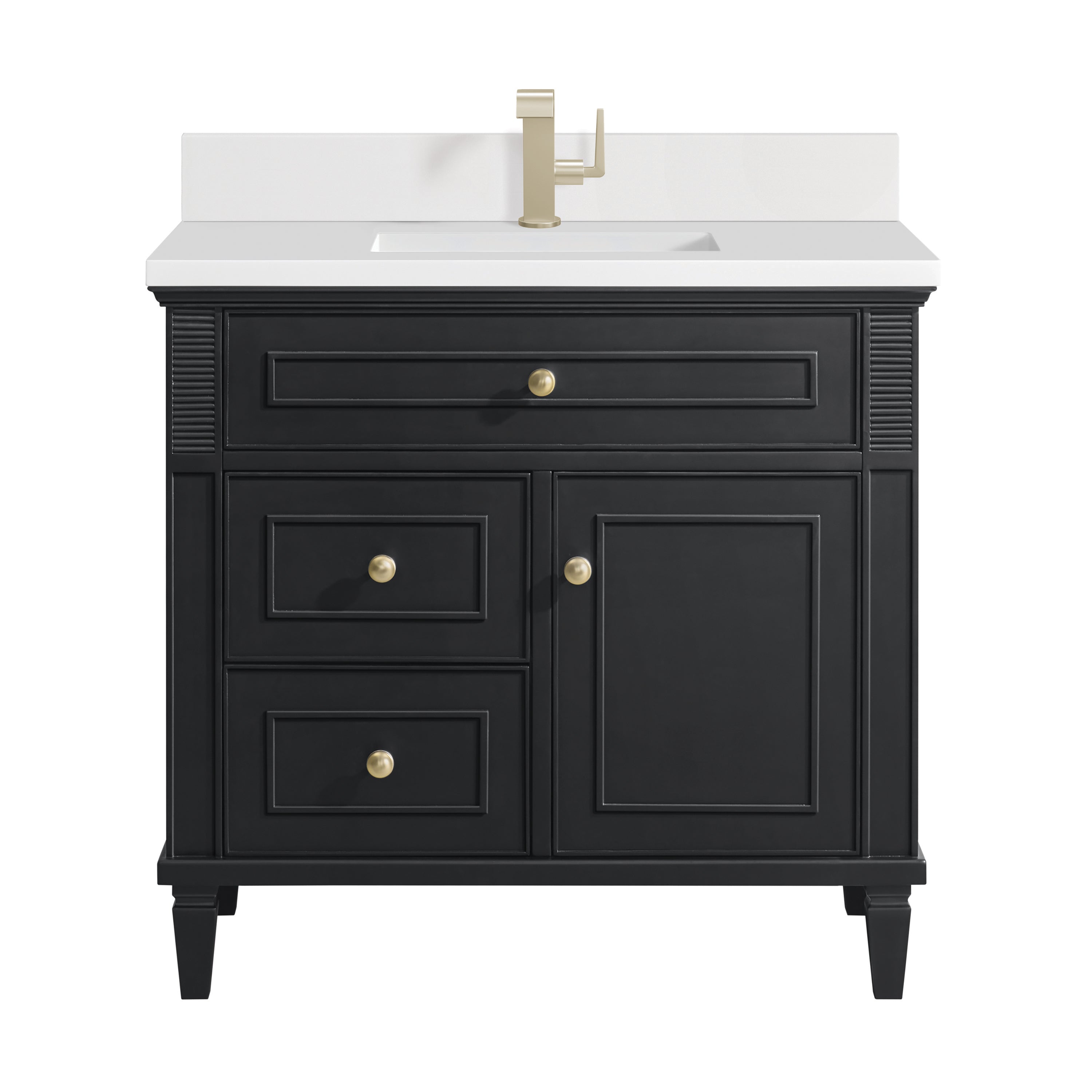 James Martin Lorelai 36" Single Vanity in Black Onyx with 3cm Countertop