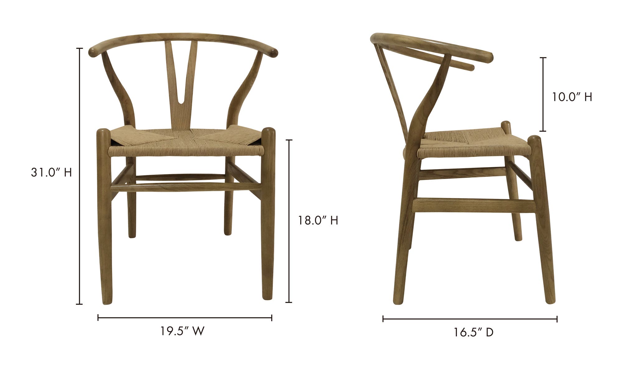 Moes Ventana Dining Chair Natural - Set Of Two FG-1015