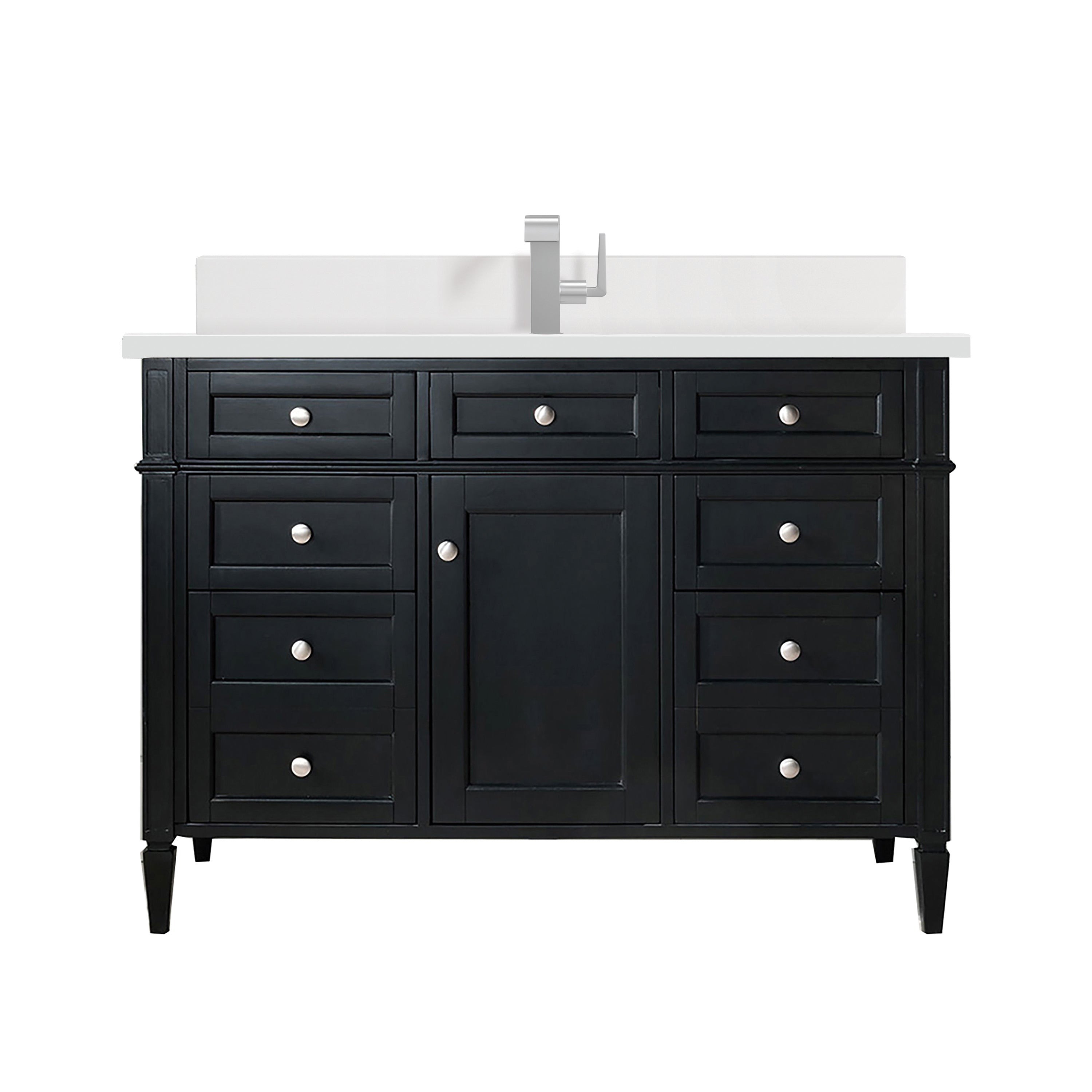 James Martin Brittany 48" Single Vanity in Black Onyx with 3cm Countertop