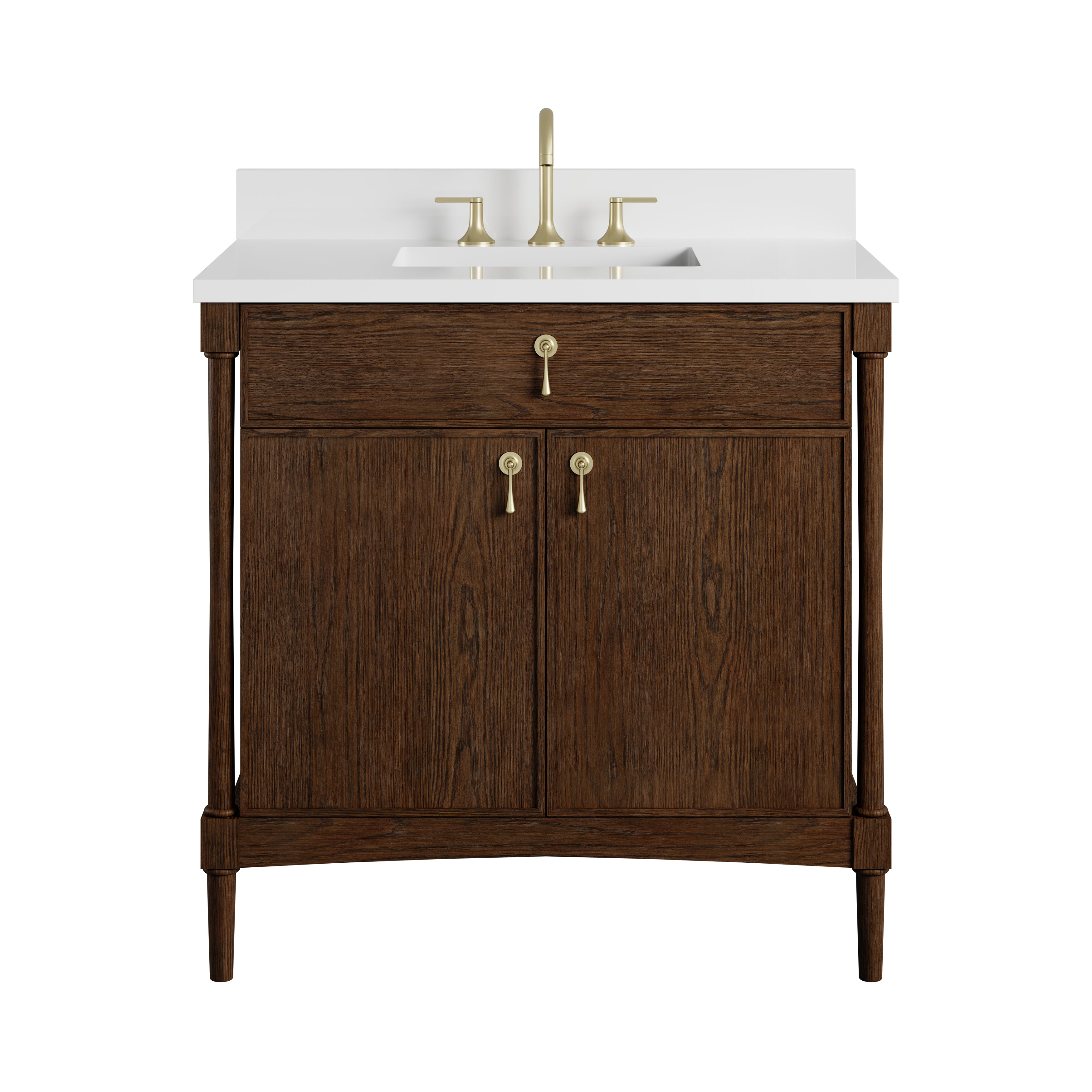 James Martin Kinnsden 36" Single Vanity in Sable Oak with 3cm Countertop