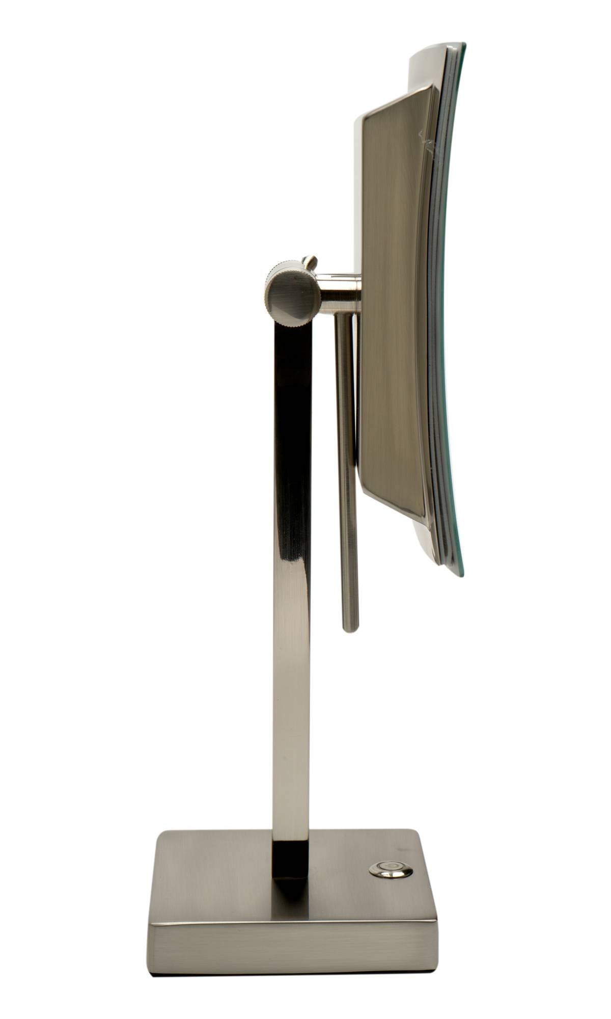ALFI brand ABM8FLED Tabletop Square 8" 5x Magnifying Cosmetic Mirror with Light