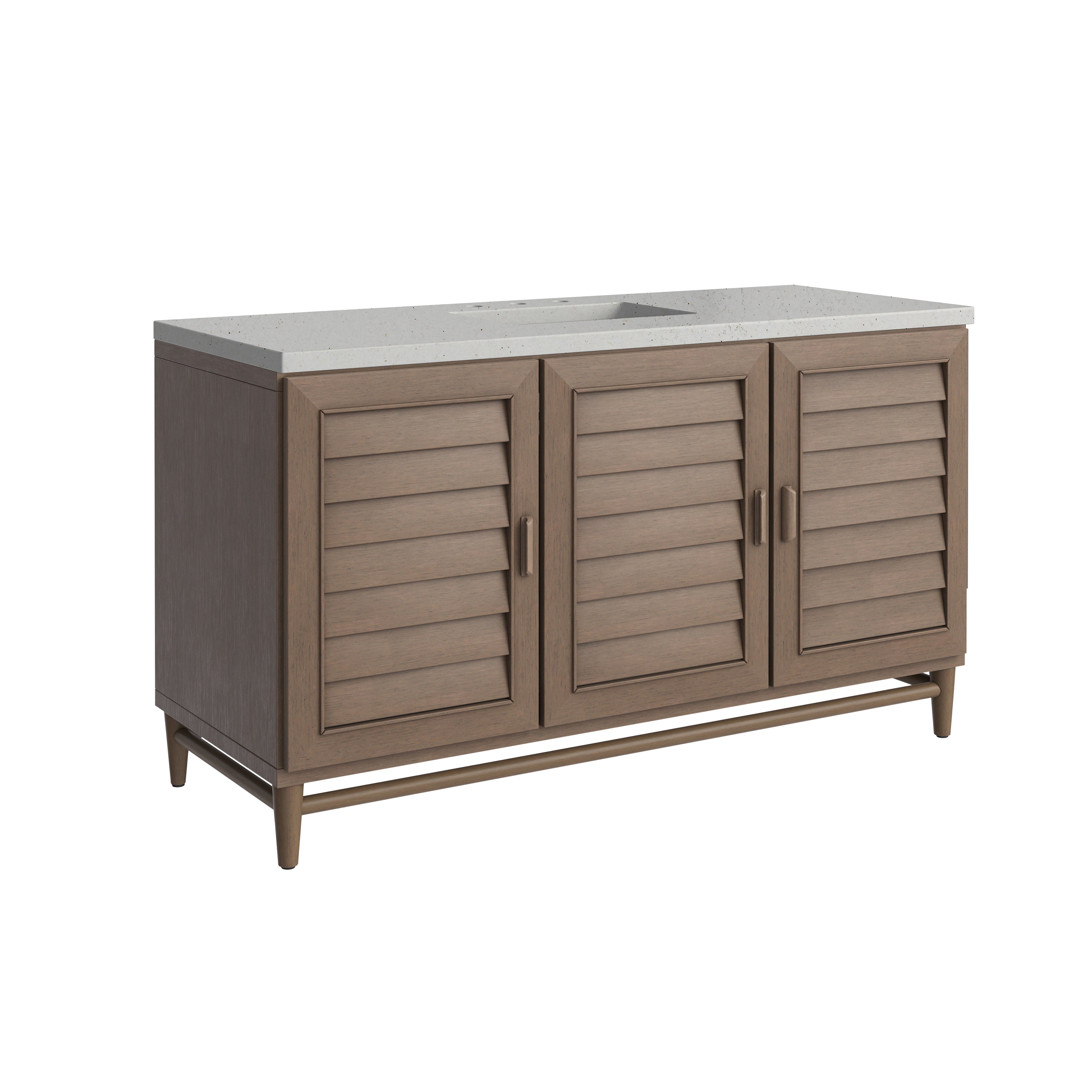 James Martin Portland 60" Single Vanity in Whitewashed Walnut with 3cm Countertop