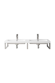 James Martin Three Boston 18" Wall Brackets with 47" White Glossy Composite Stone Top