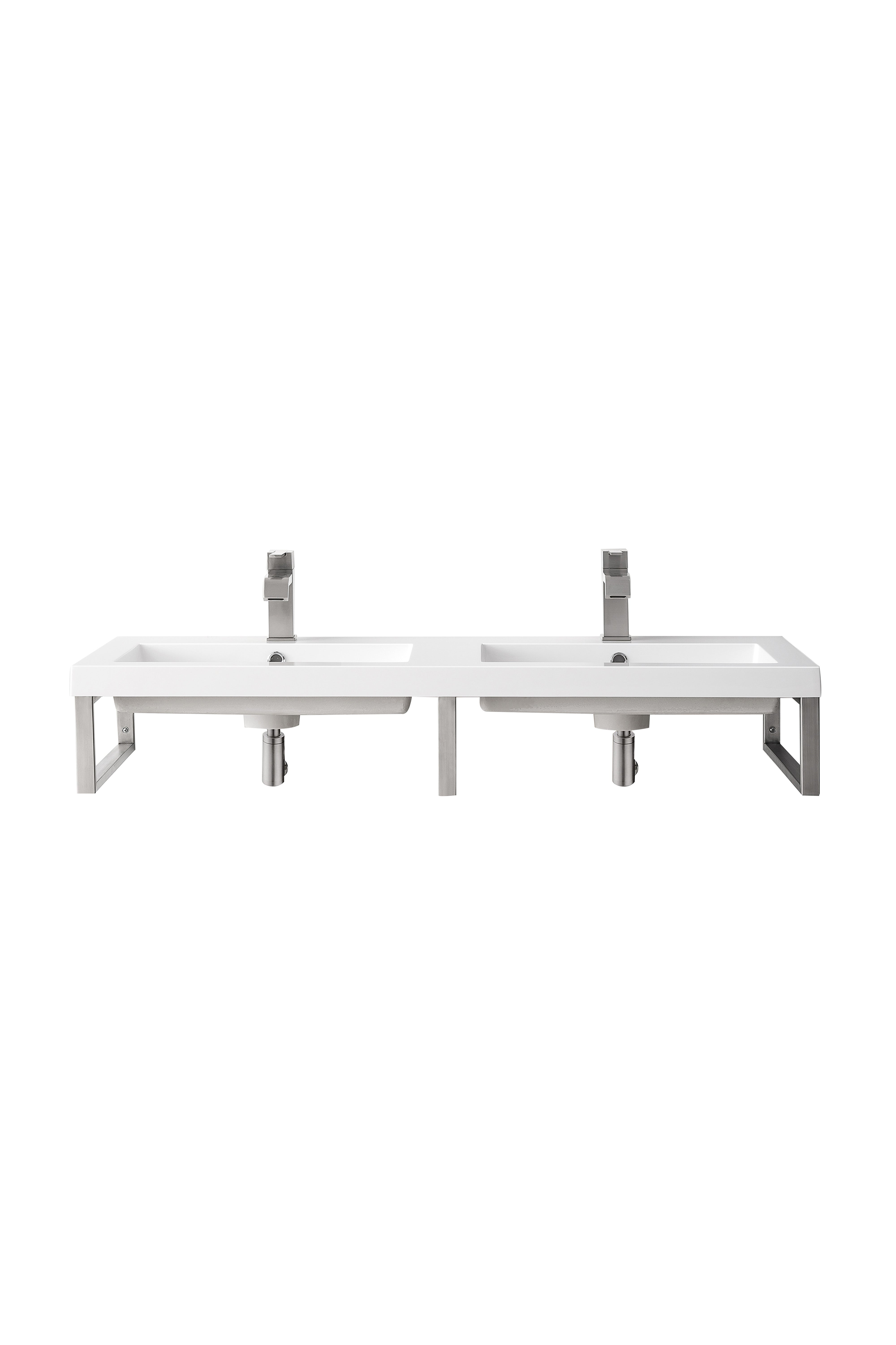 James Martin Three Boston 18" Wall Brackets with 47" White Glossy Composite Stone Top