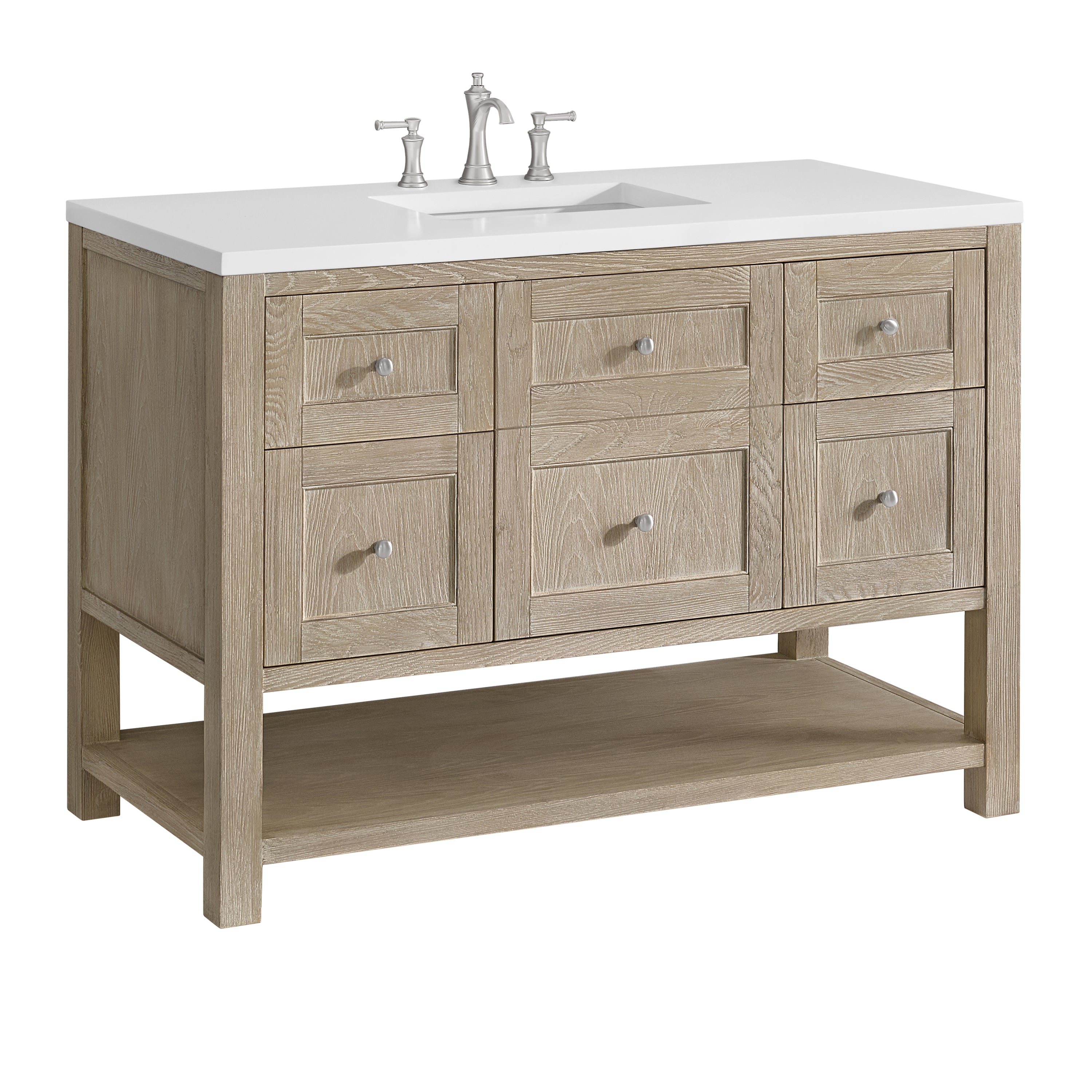 James Martin Breckenridge 48" Single Vanity in Whitewashed Oak with 3cm Countertop