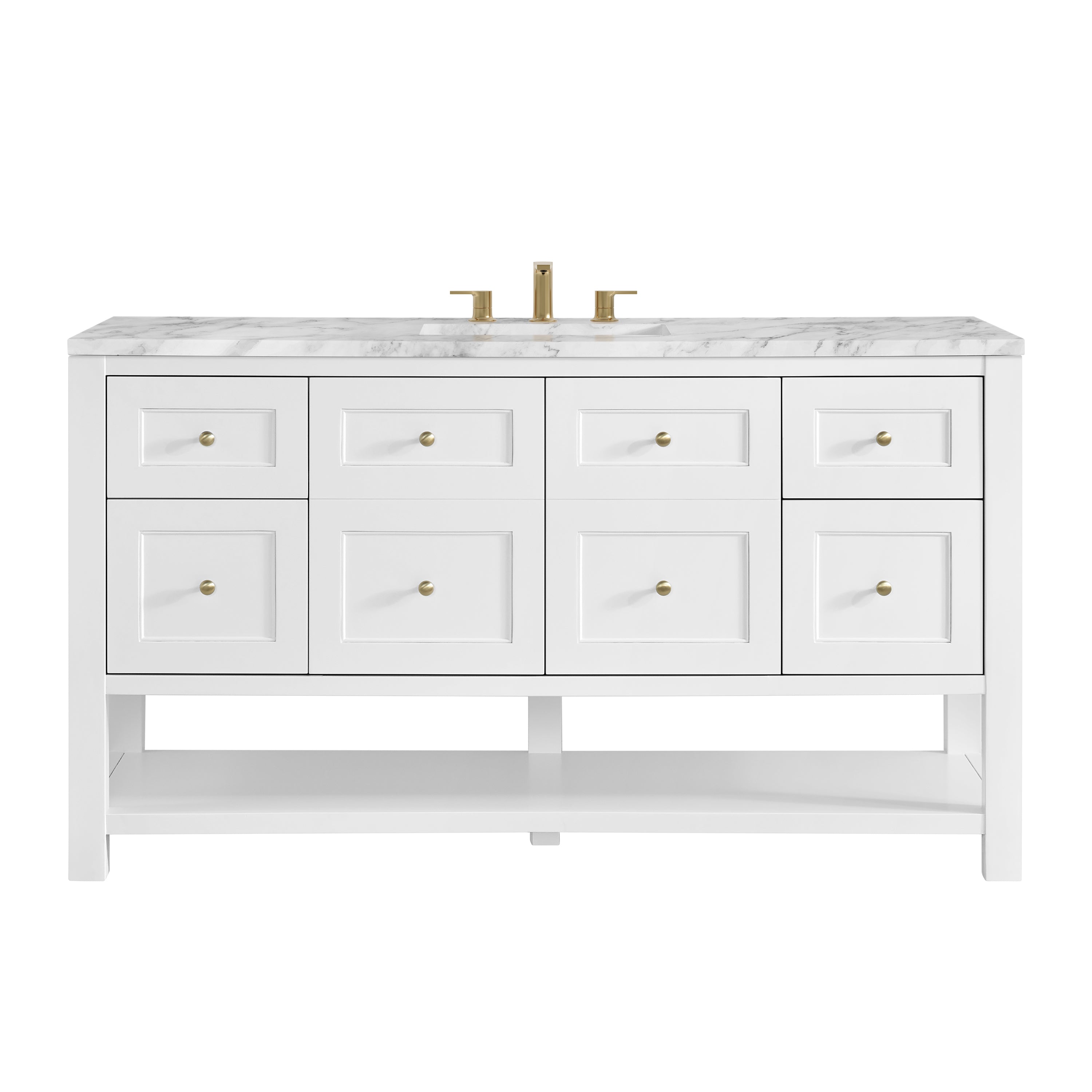James Martin Breckenridge 60" Single Vanity in Bright White with 3cm Countertop