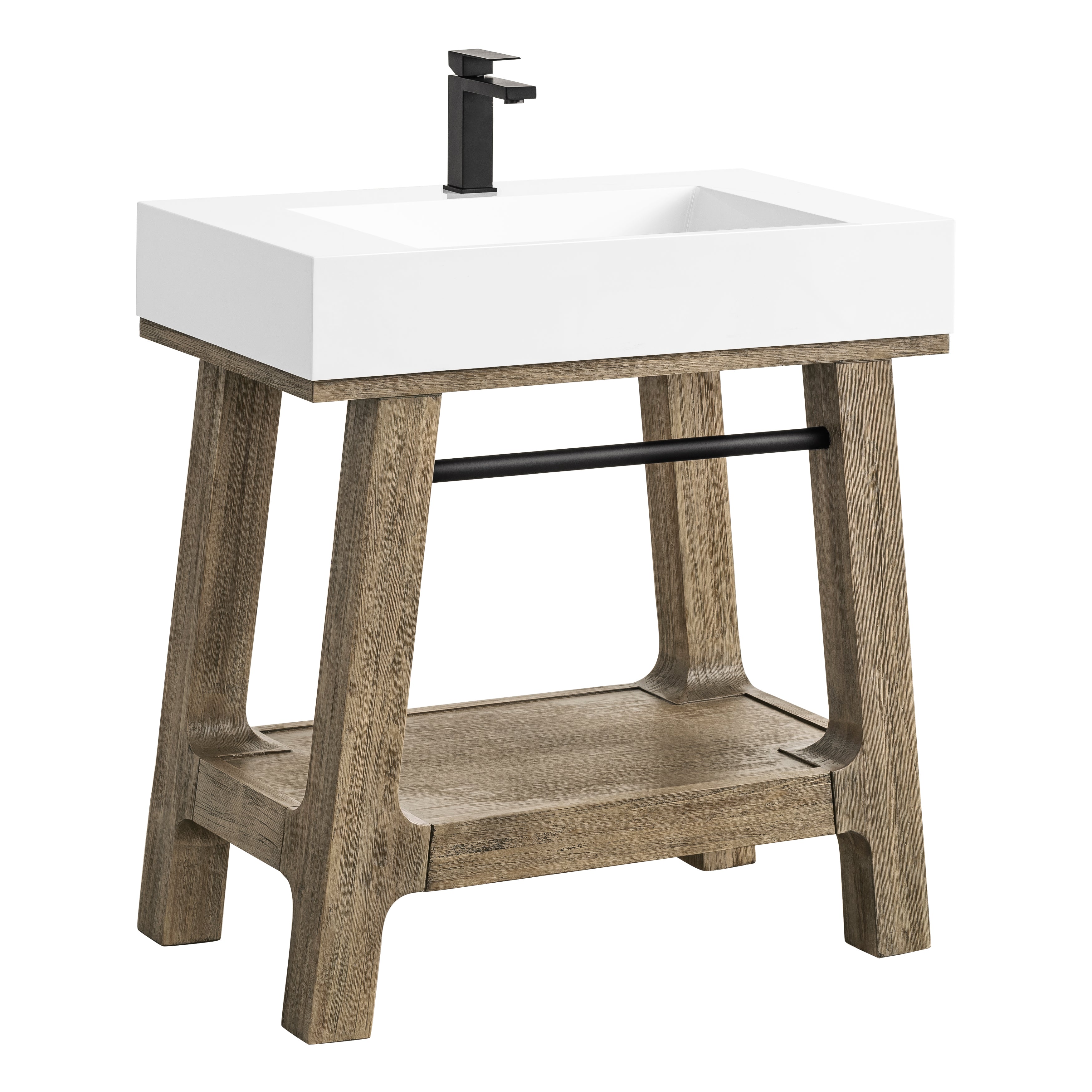 James Martin Auburn 31.5" Single Weathered Timber Sink Console
