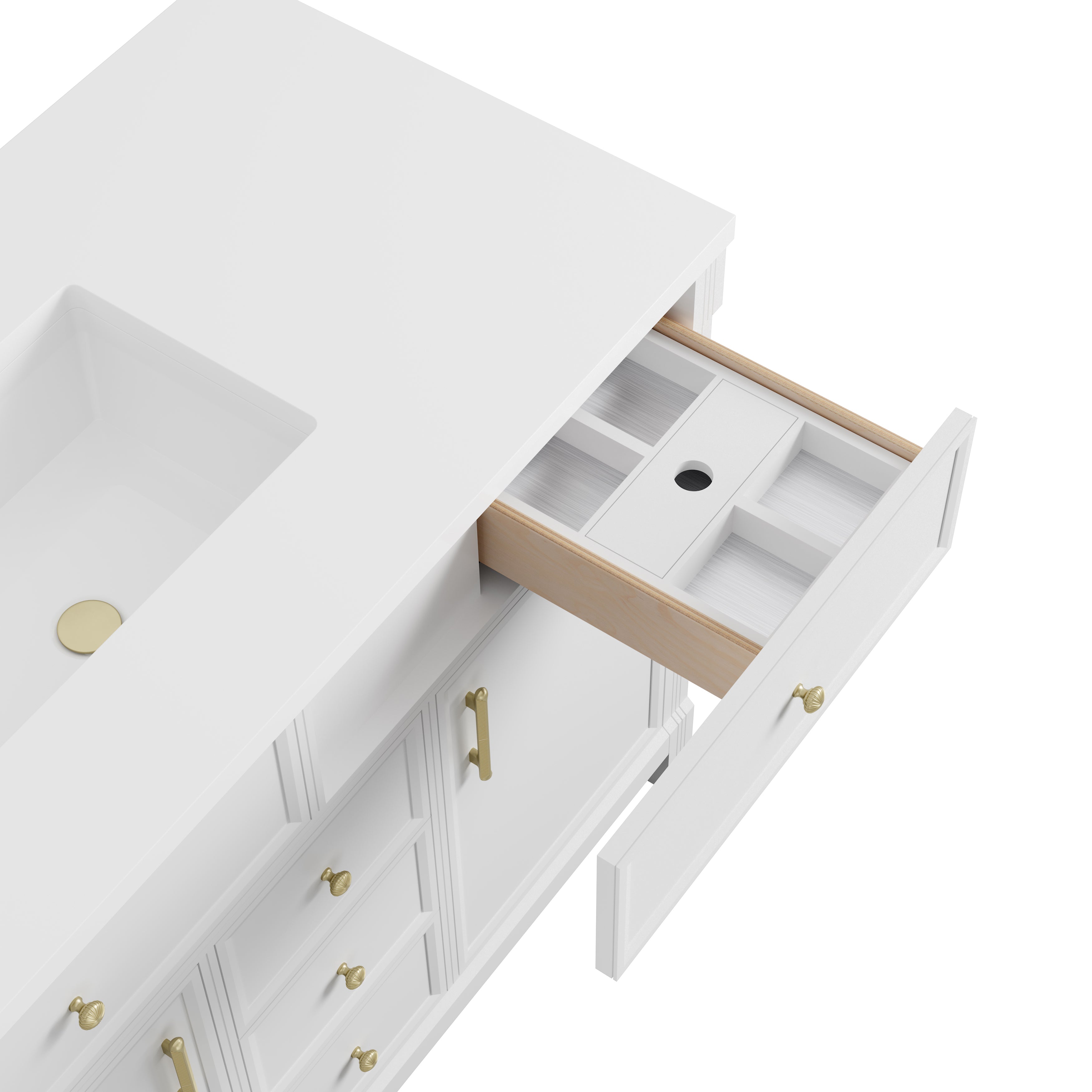 James Martin Bellshire 48" Single Vanity in Bright White with 3cm Countertop