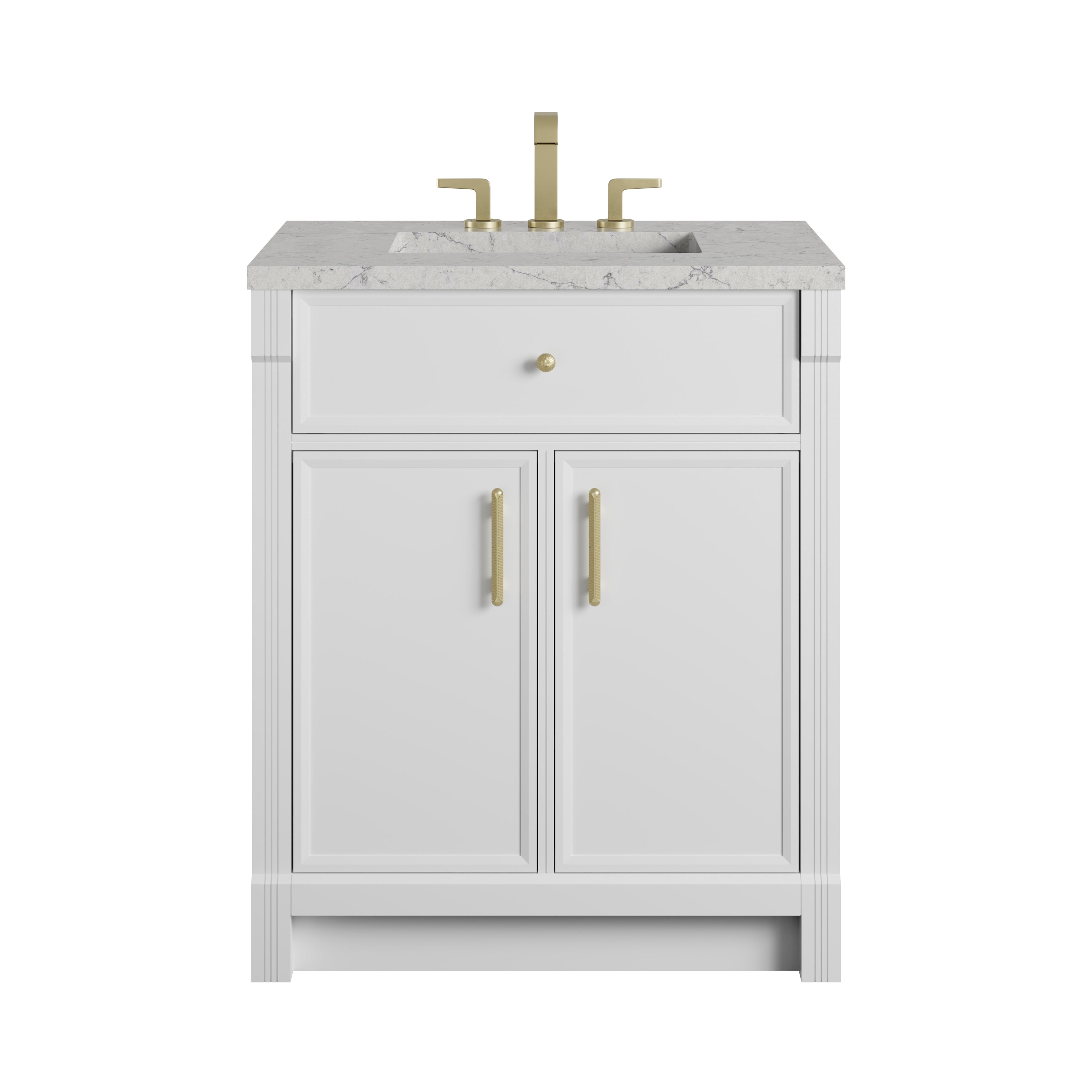 James Martin Bellshire 30" Single Vanity in Bright White with 3cm Countertop