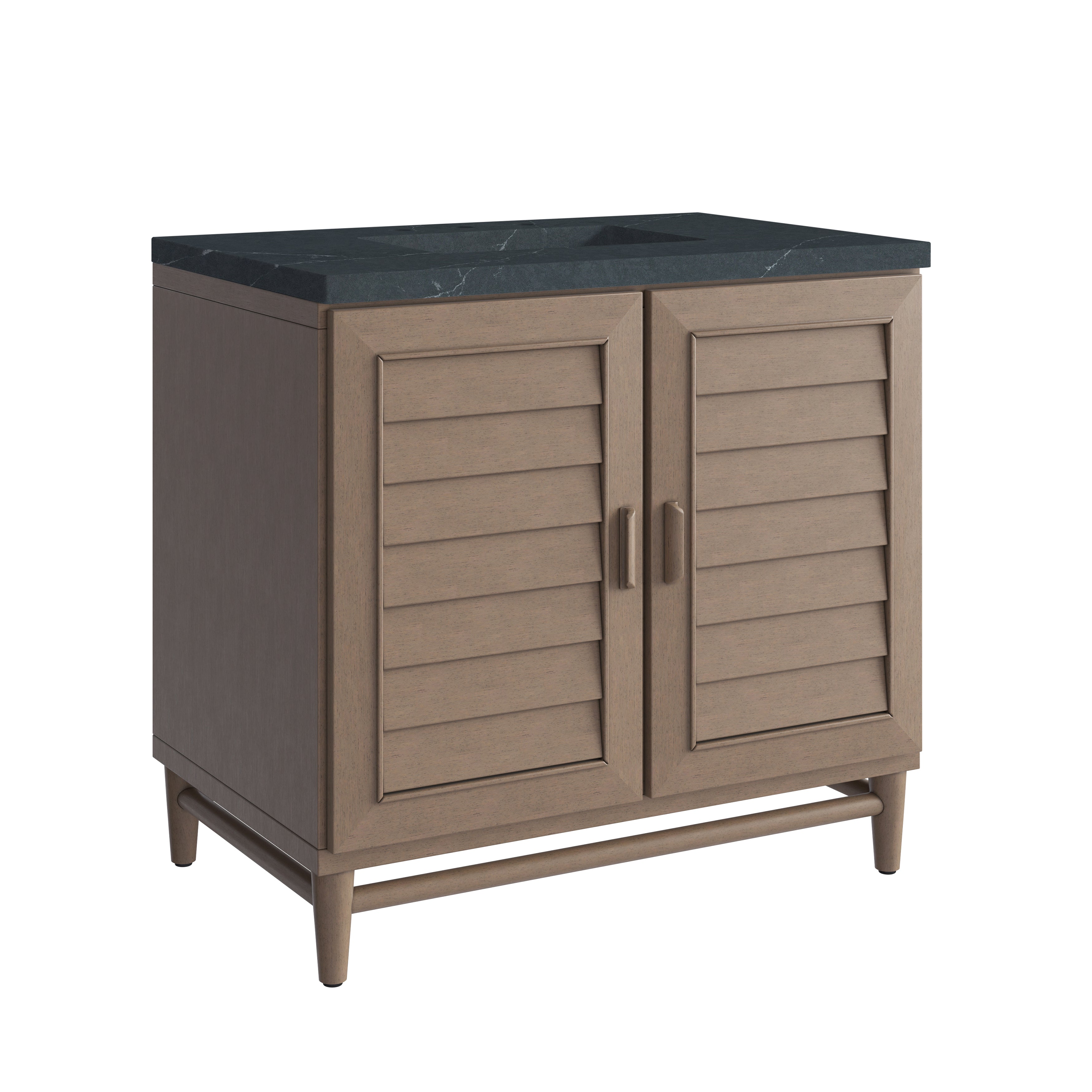 James Martin Portland 36" Single Vanity in Whitewashed Walnut with 3cm Countertop