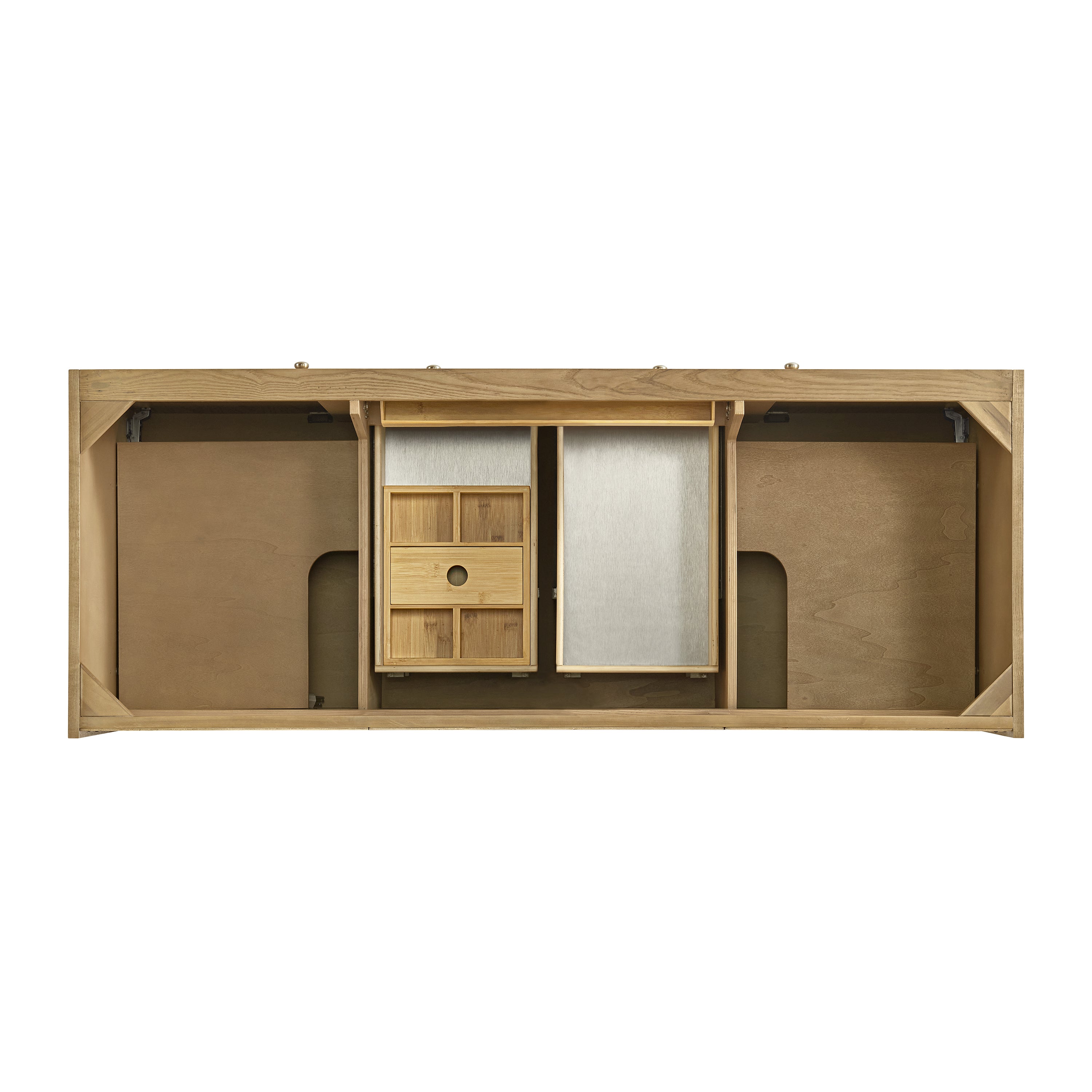 James Martin Laurent 60" Double Vanity in Light Natural Oak with 3cm Countertop and FreePower Wireless Charger