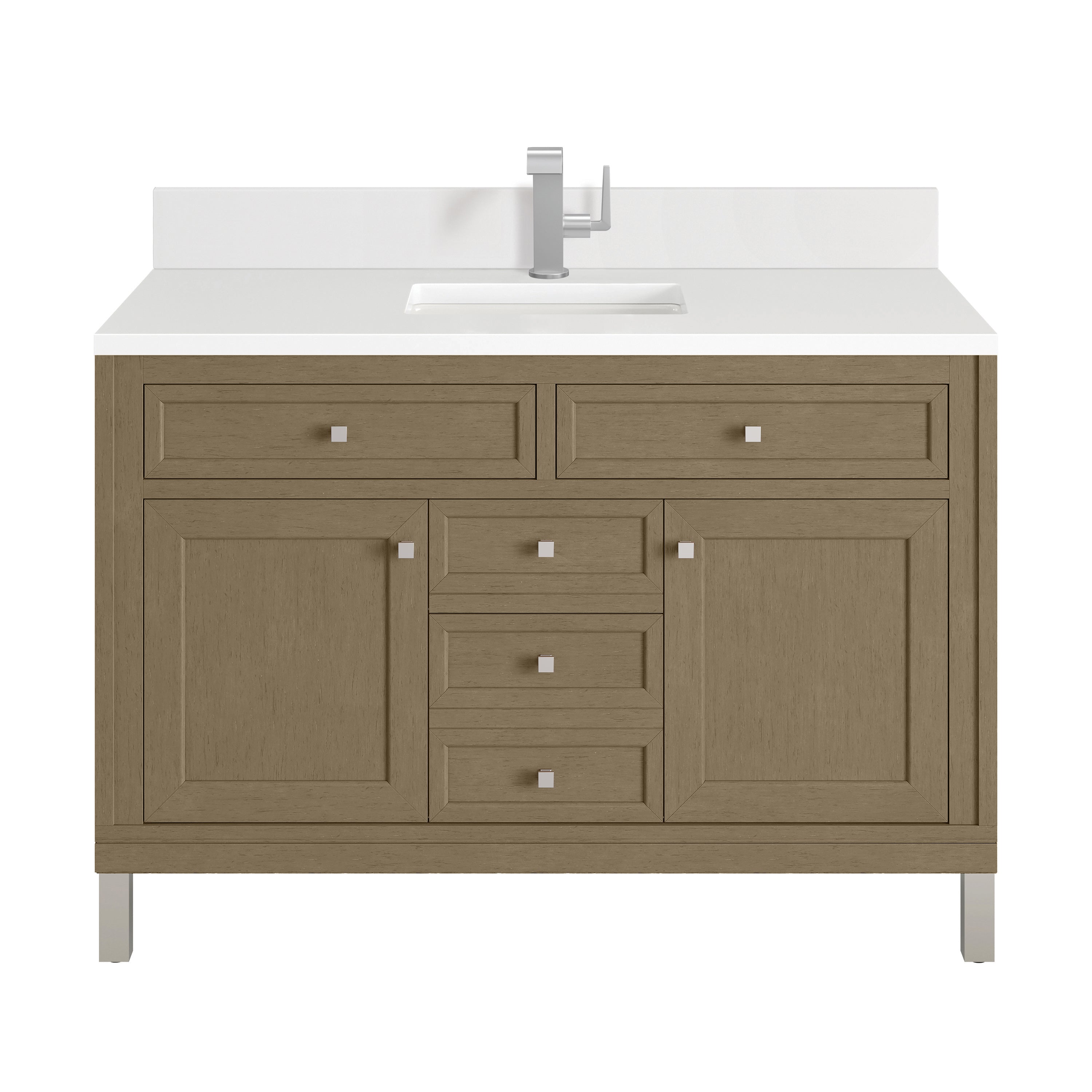 James Martin Chicago 48" Single Vanity in Walnut Whisper with 3cm Countertop