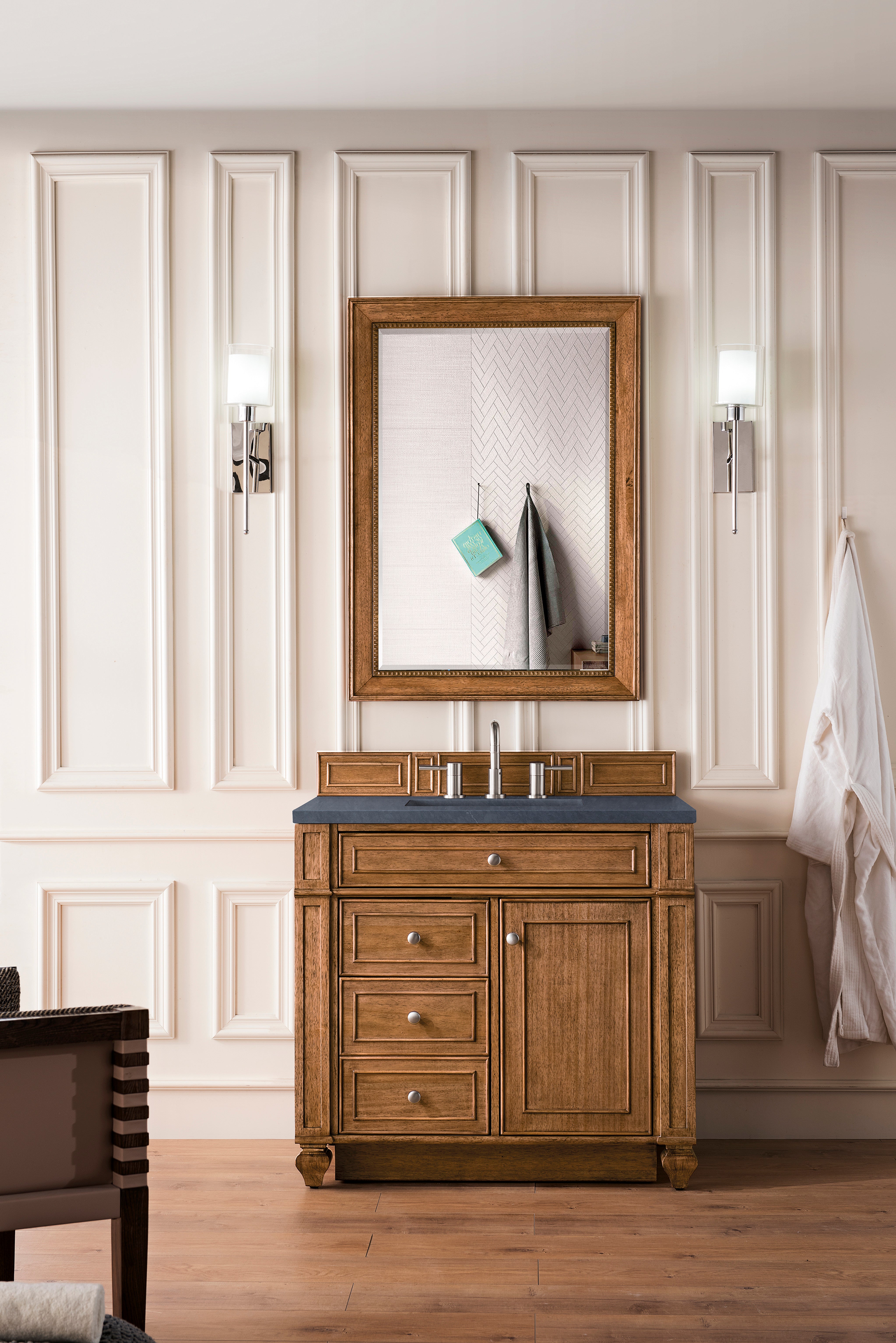 James Martin Bristol 36" Single Vanity in Saddle Brown with 3cm Countertop