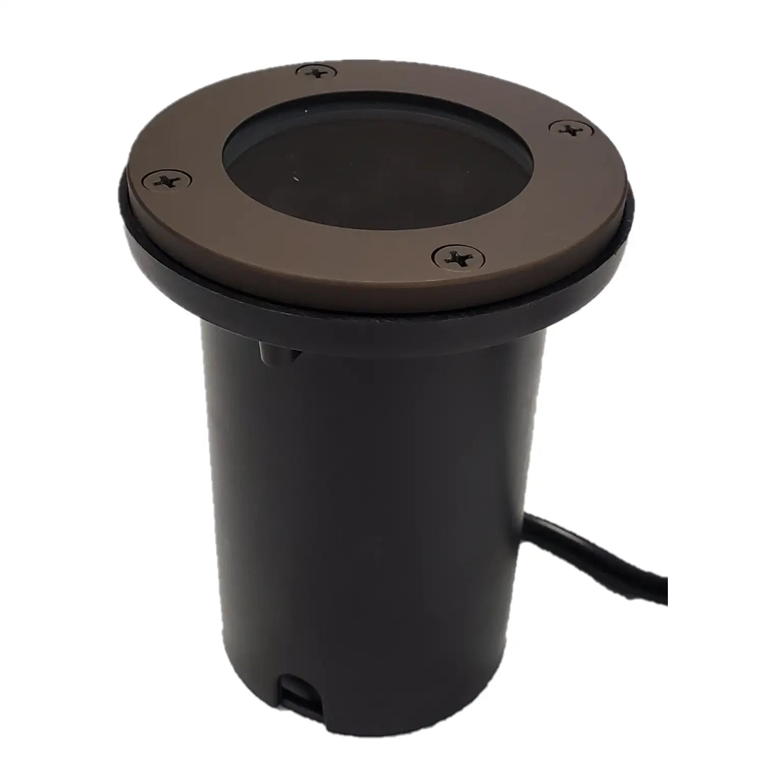 Flat Top In Ground Well Light Body and Brass Decorative Cover