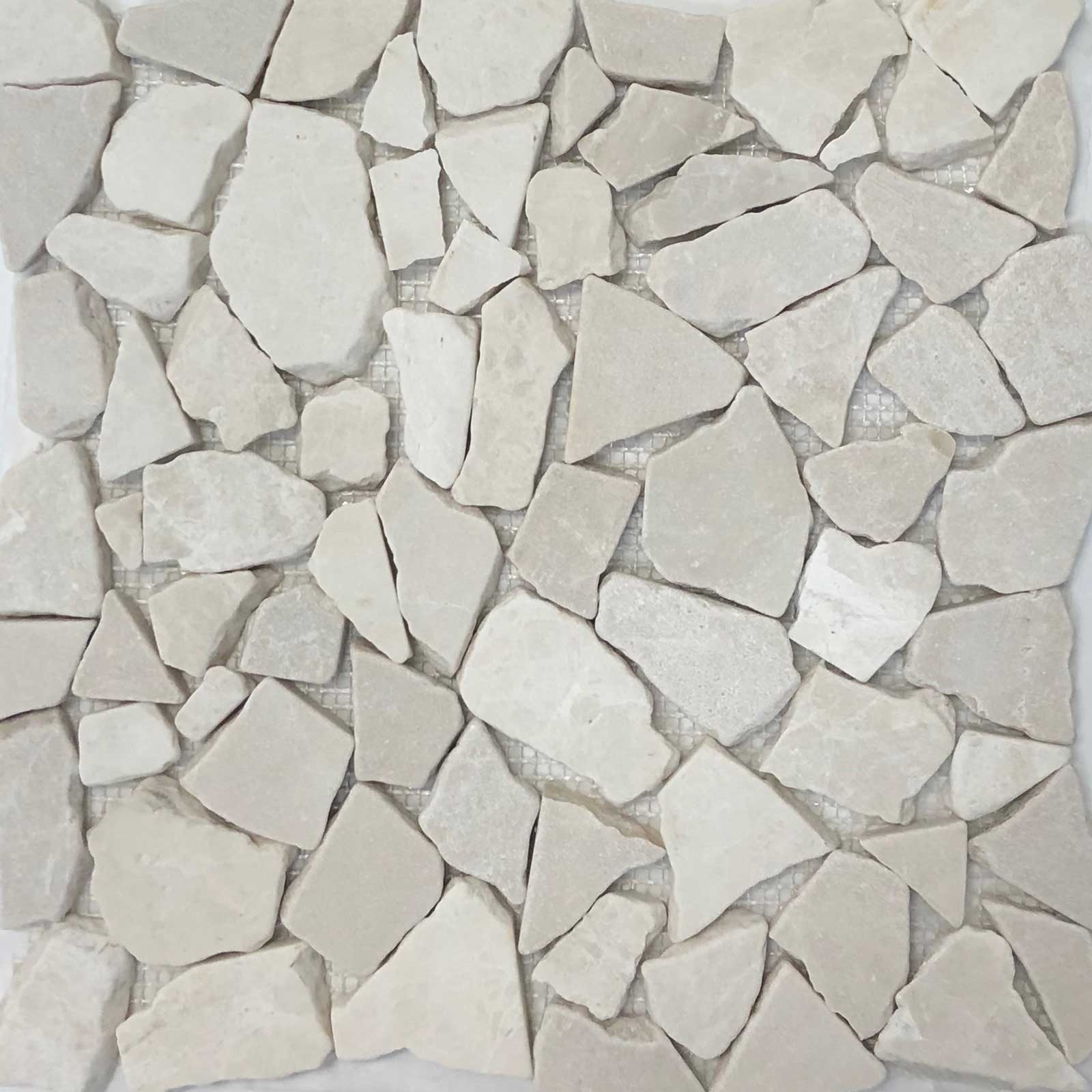 Flat Pebble Mosaic Bottichino Marble Honed
