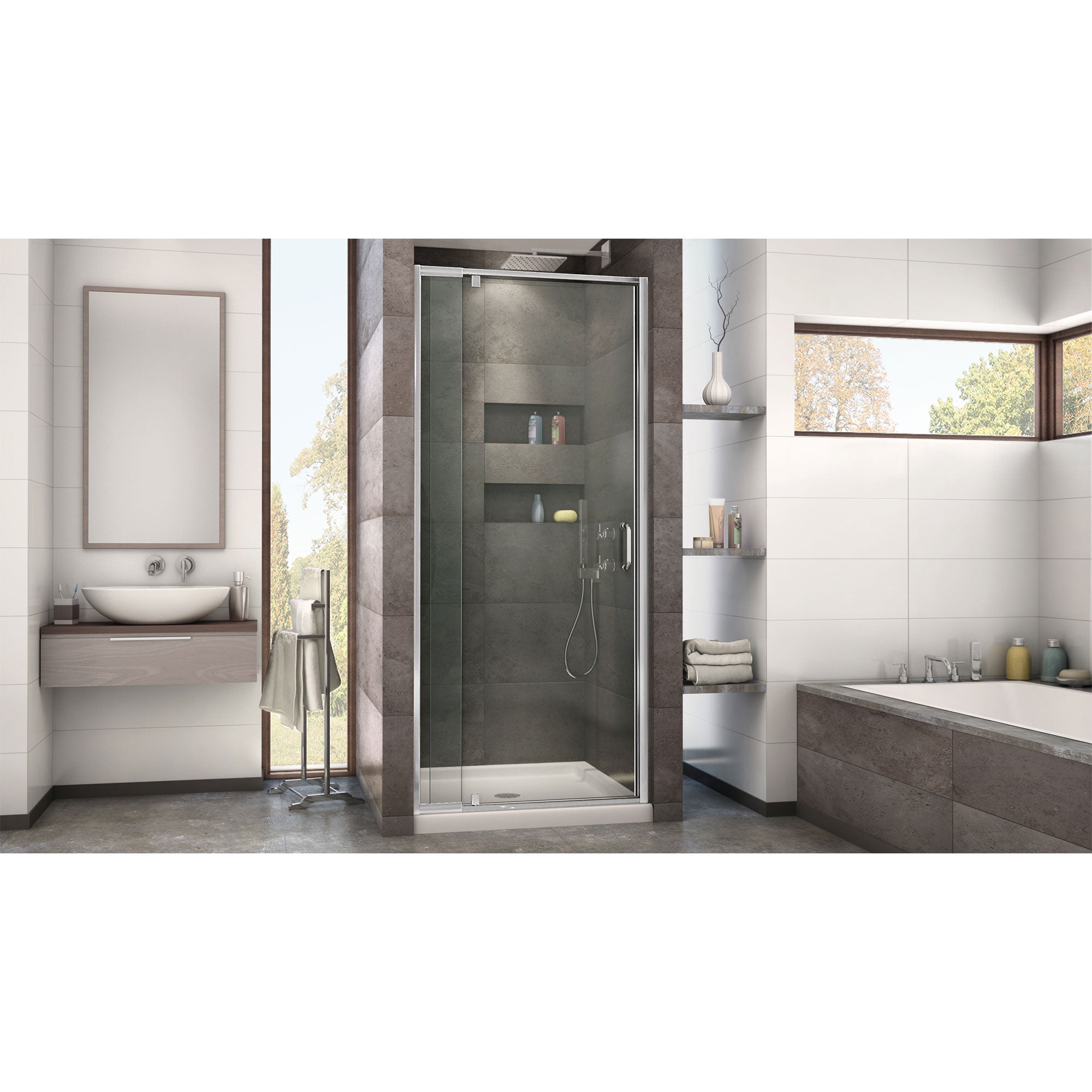 DreamLine Flex 32" D x 32" W Shower Door and Base