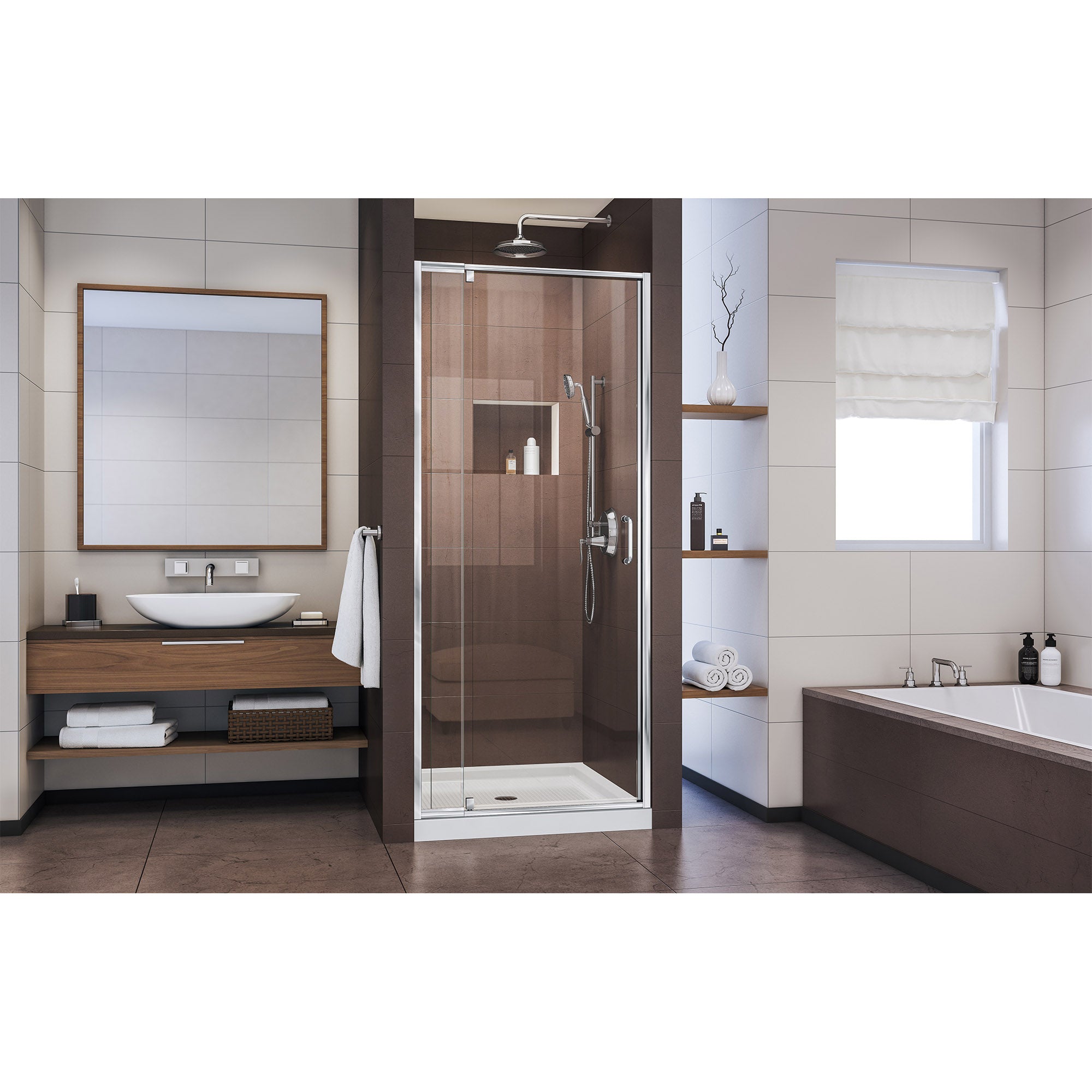 DreamLine Flex 32" D x 32" W Shower Door and Base