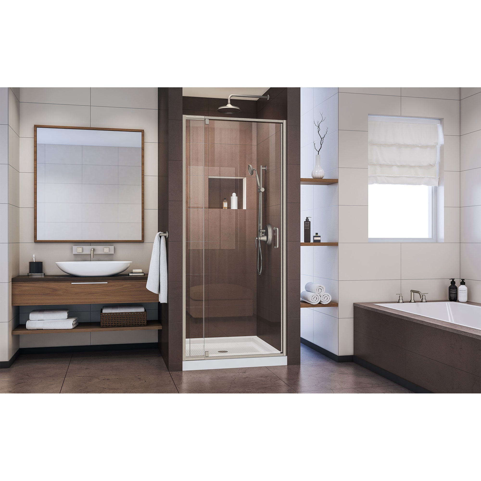 DreamLine Flex 32" D x 32" W Shower Door and Base
