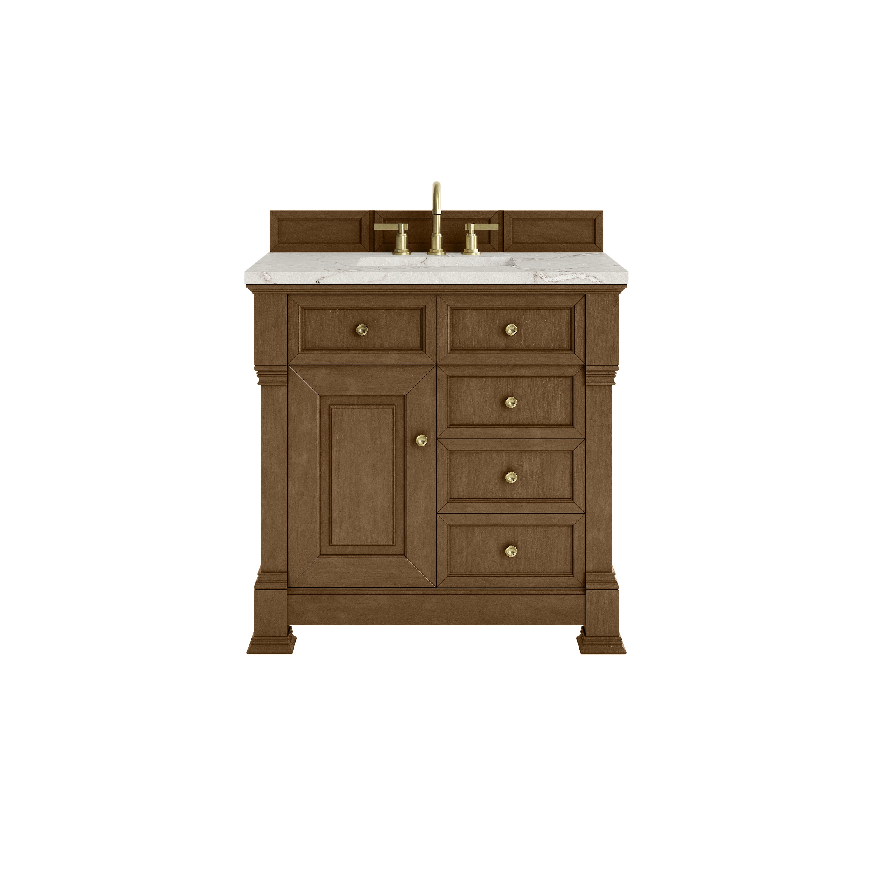 James Martin Brookfield 36" Single Vanity in Honey Oak with 3cm Countertop