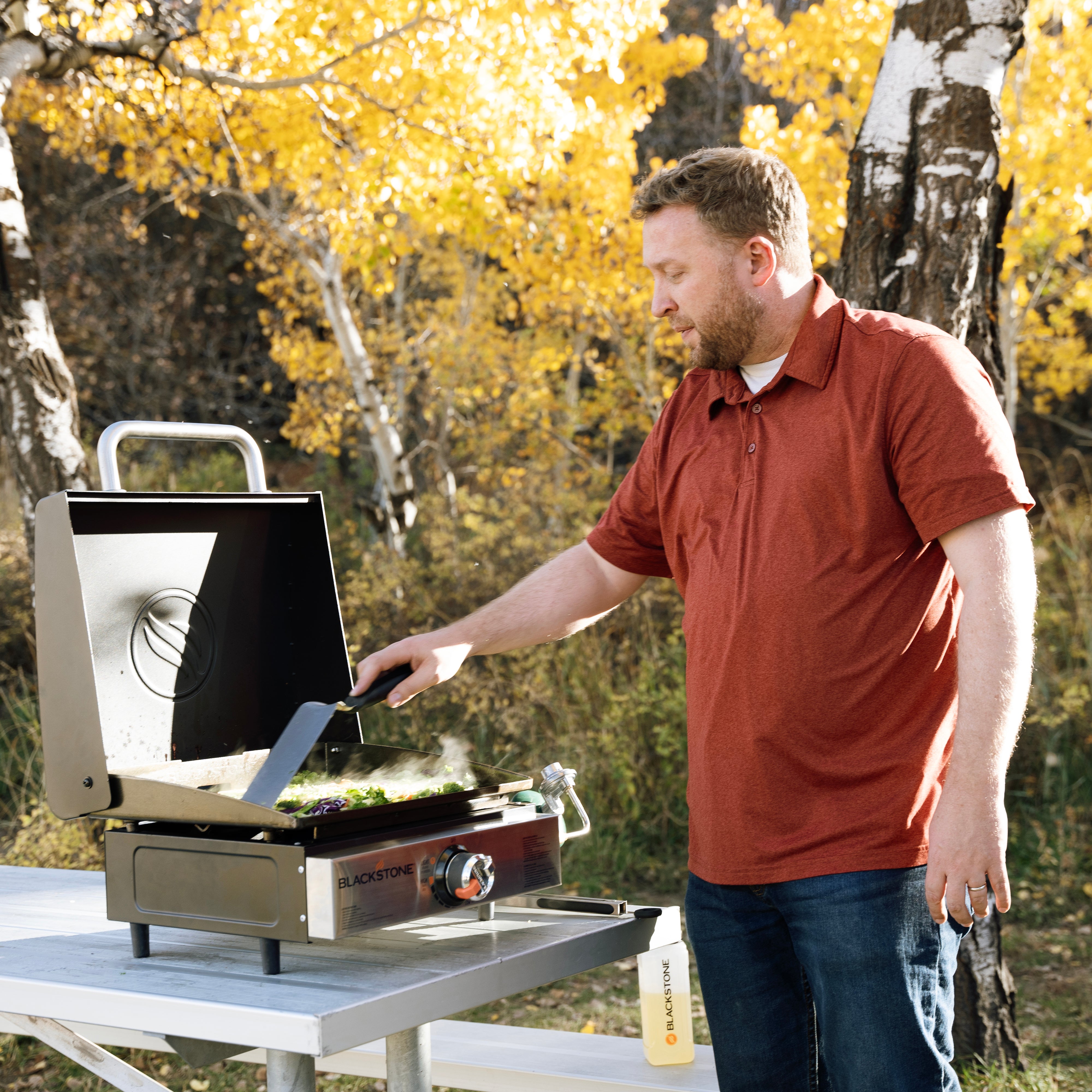 Blackstone 2487 - Original 17" Blackout Omnivore Tabletop Stainless with Hood