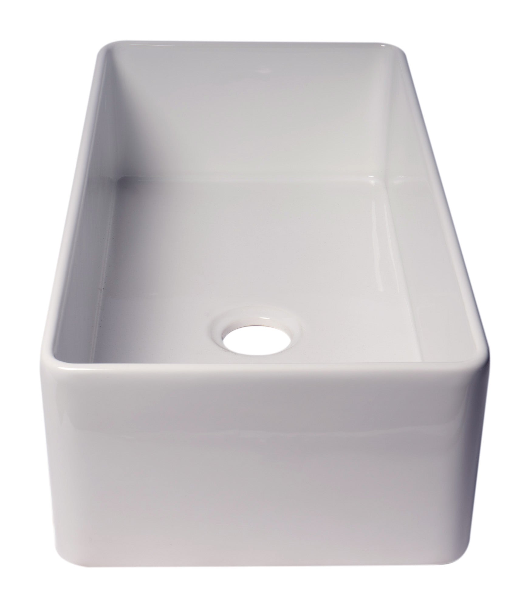 ALFI brand ABF3618 Smooth Apron 36" x 18" Single Bowl Fireclay Farm Sink