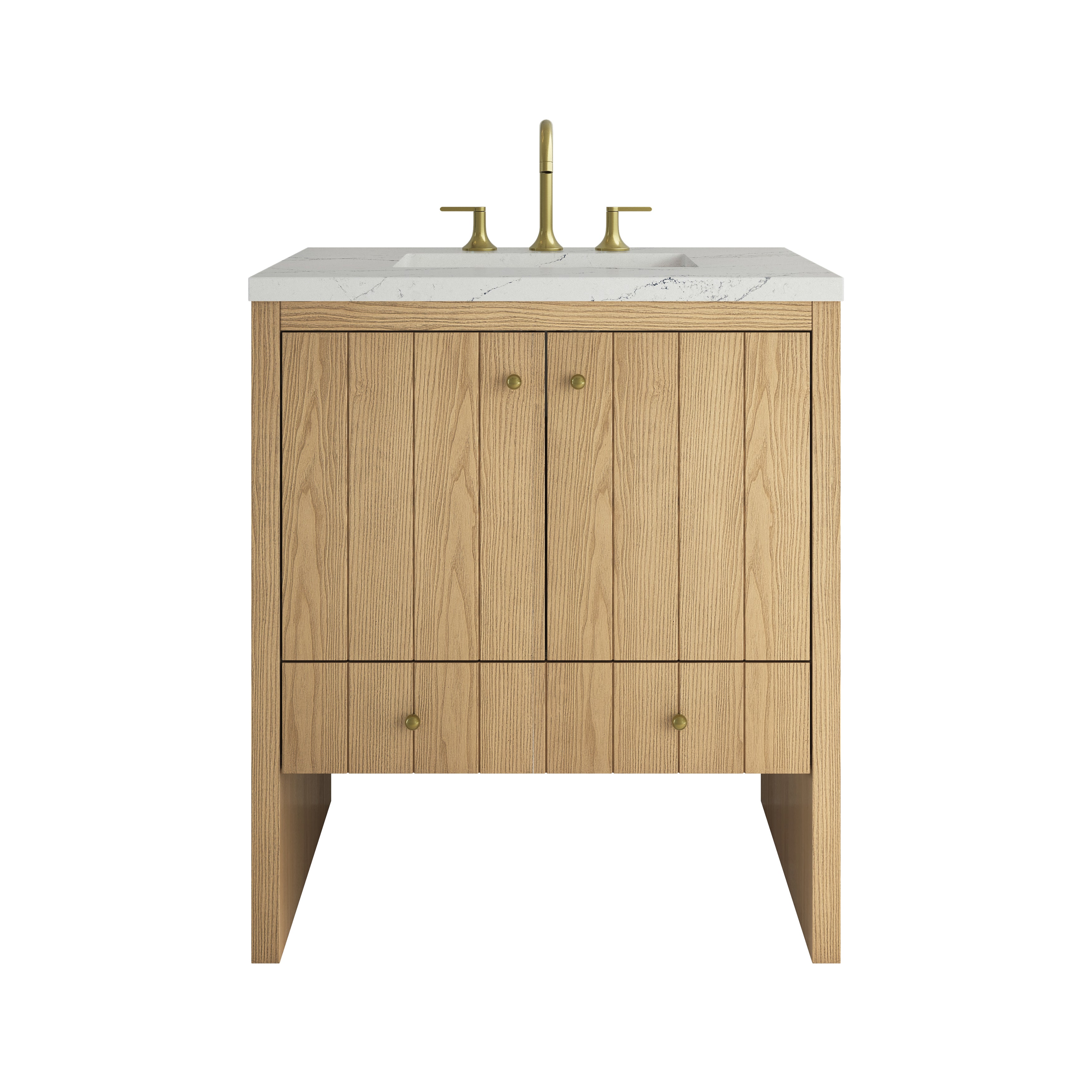 James Martin Hudson 30" Single Vanity in Light Natural Oak with 3cm Countertop