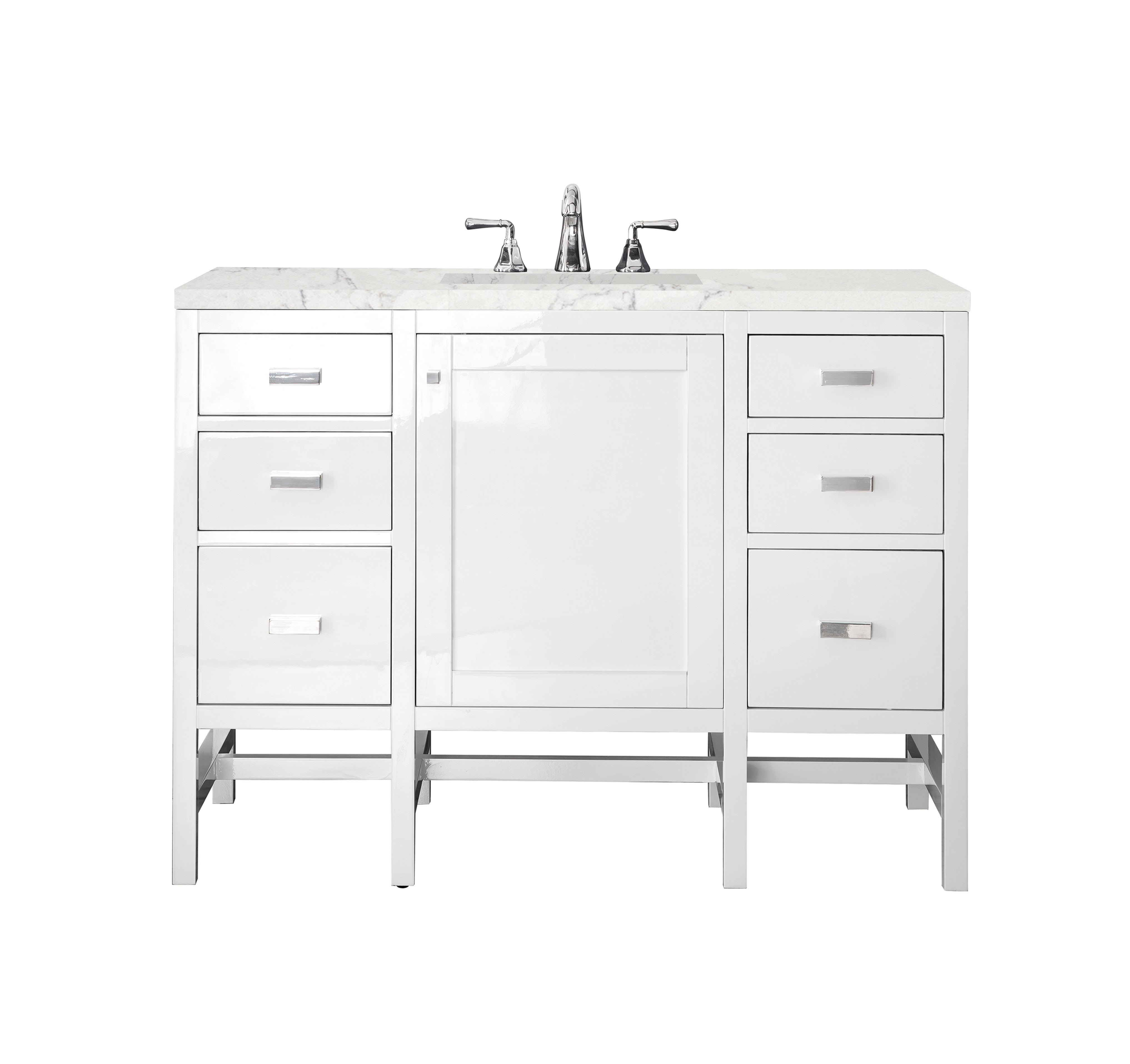 James Martin Addison 48" Single Vanity in Glossy White with 3cm Countertop