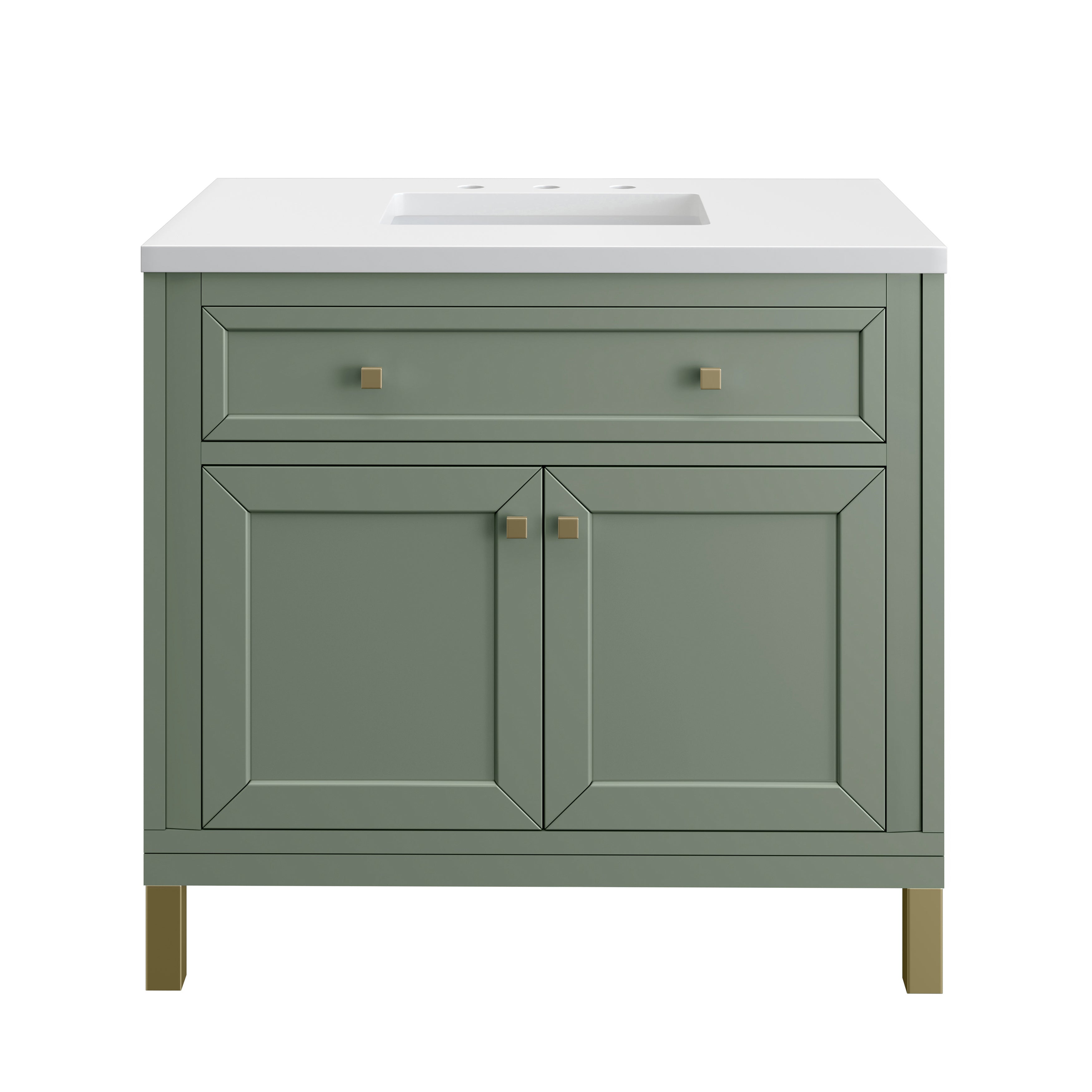 James Martin Chicago 36" Single Vanity in Smokey Celadon with 3cm Countertop