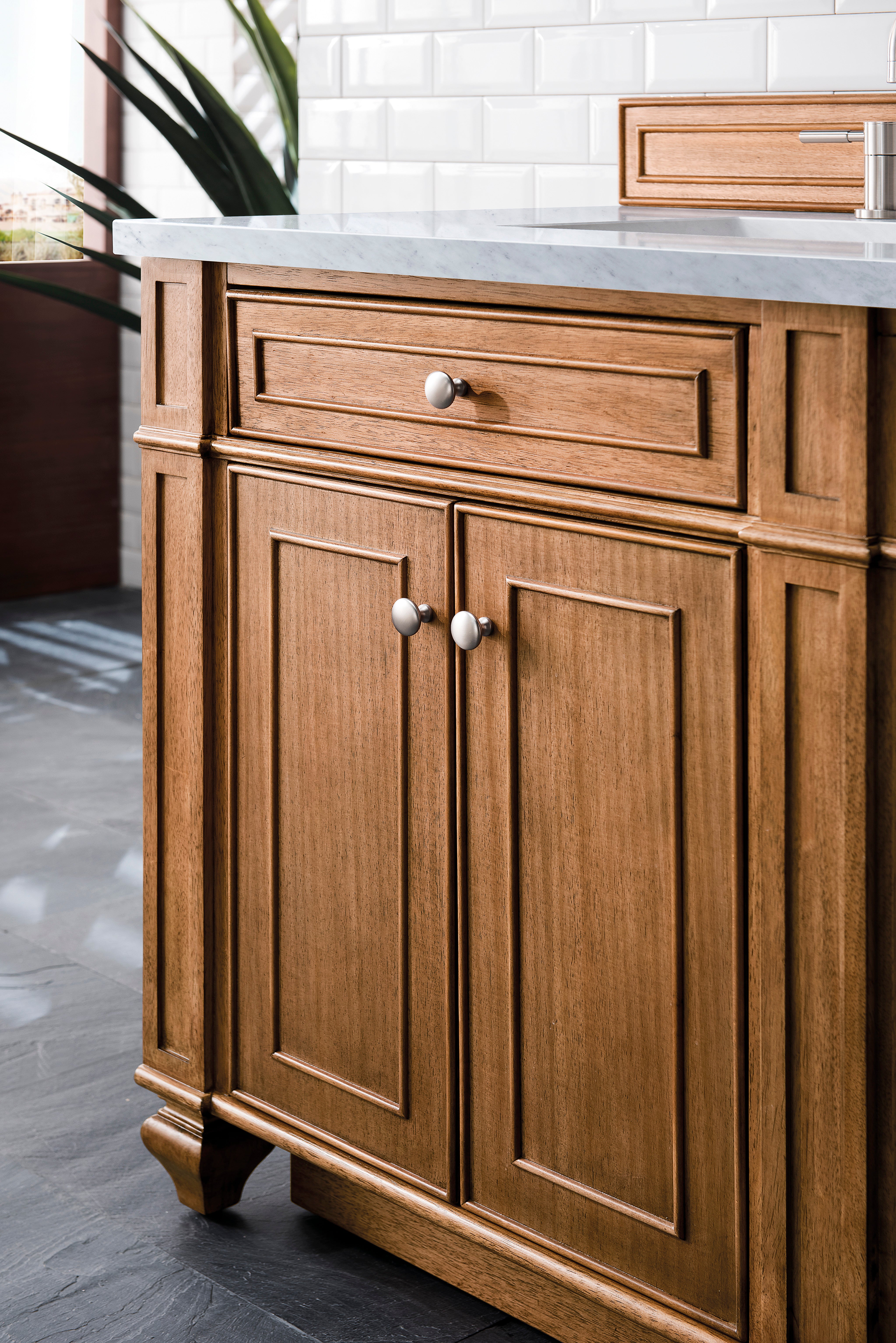 James Martin Bristol 72" Double Vanity in Saddle Brown with 3cm Countertop