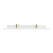 James Martin 72" Rectangular Single Hole, 3cm White Zeus Silestone Sink with Backsplash