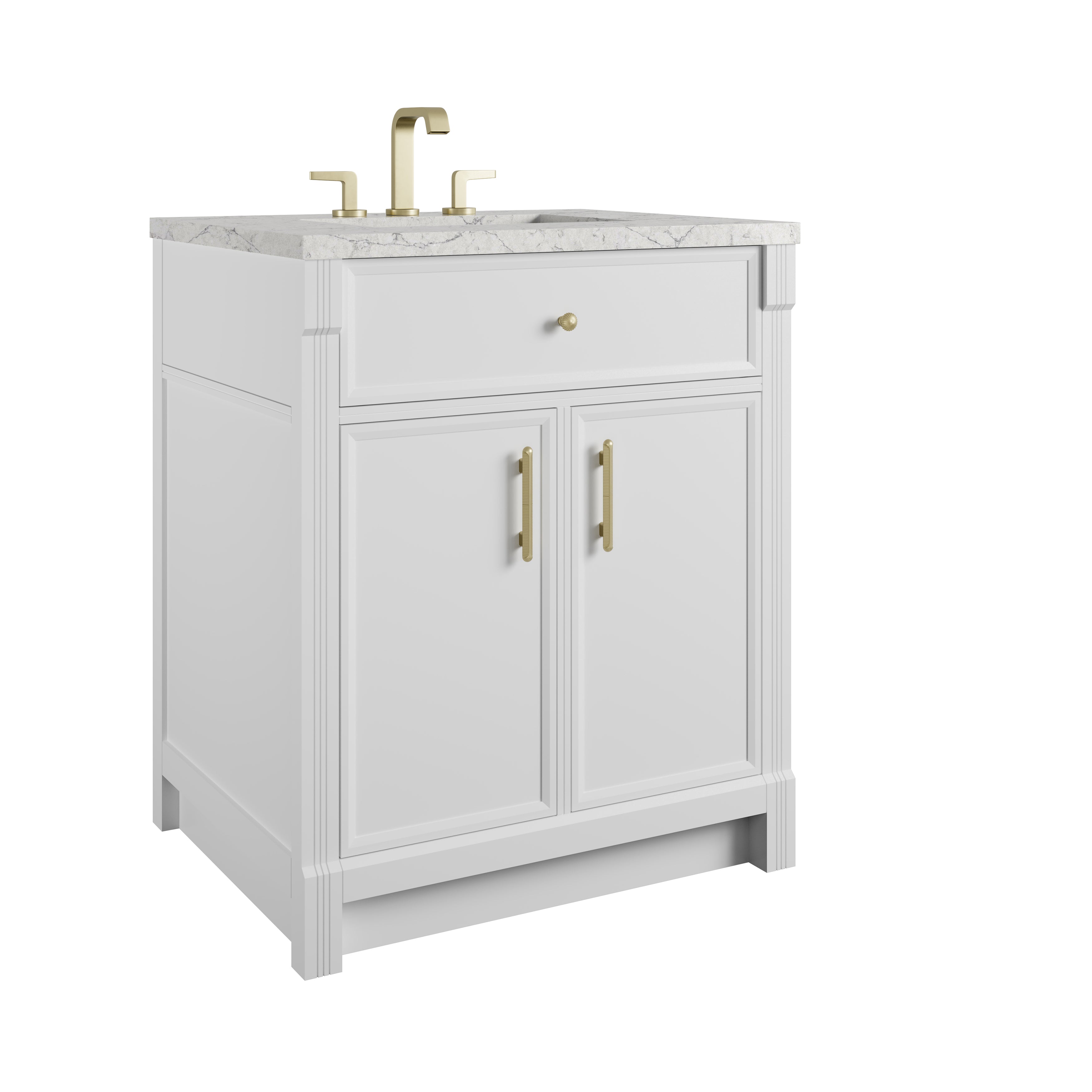 James Martin Bellshire 30" Single Vanity in Bright White with 3cm Countertop