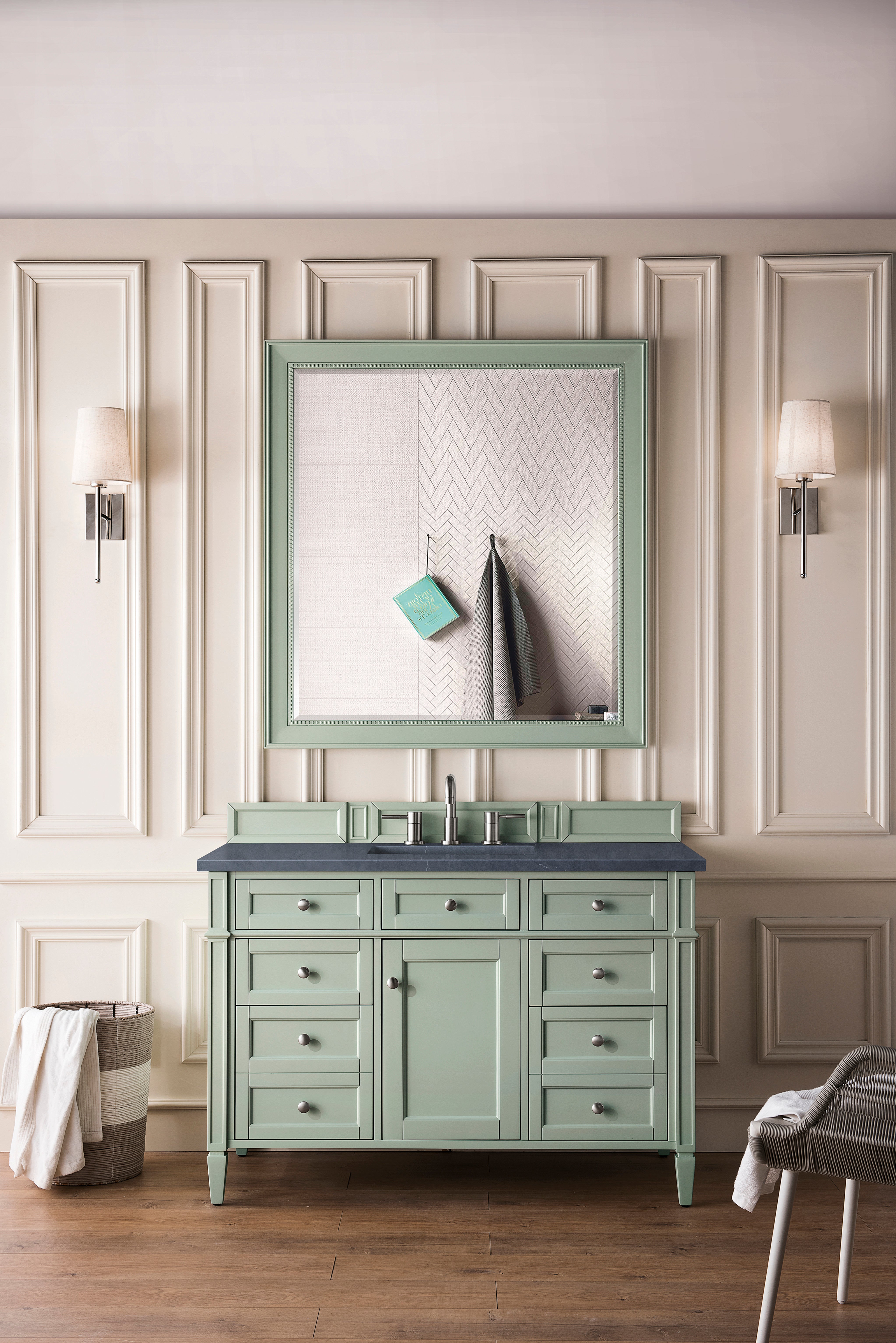 James Martin Brittany 48" Single Vanity in Sage Green with 3cm Countertop