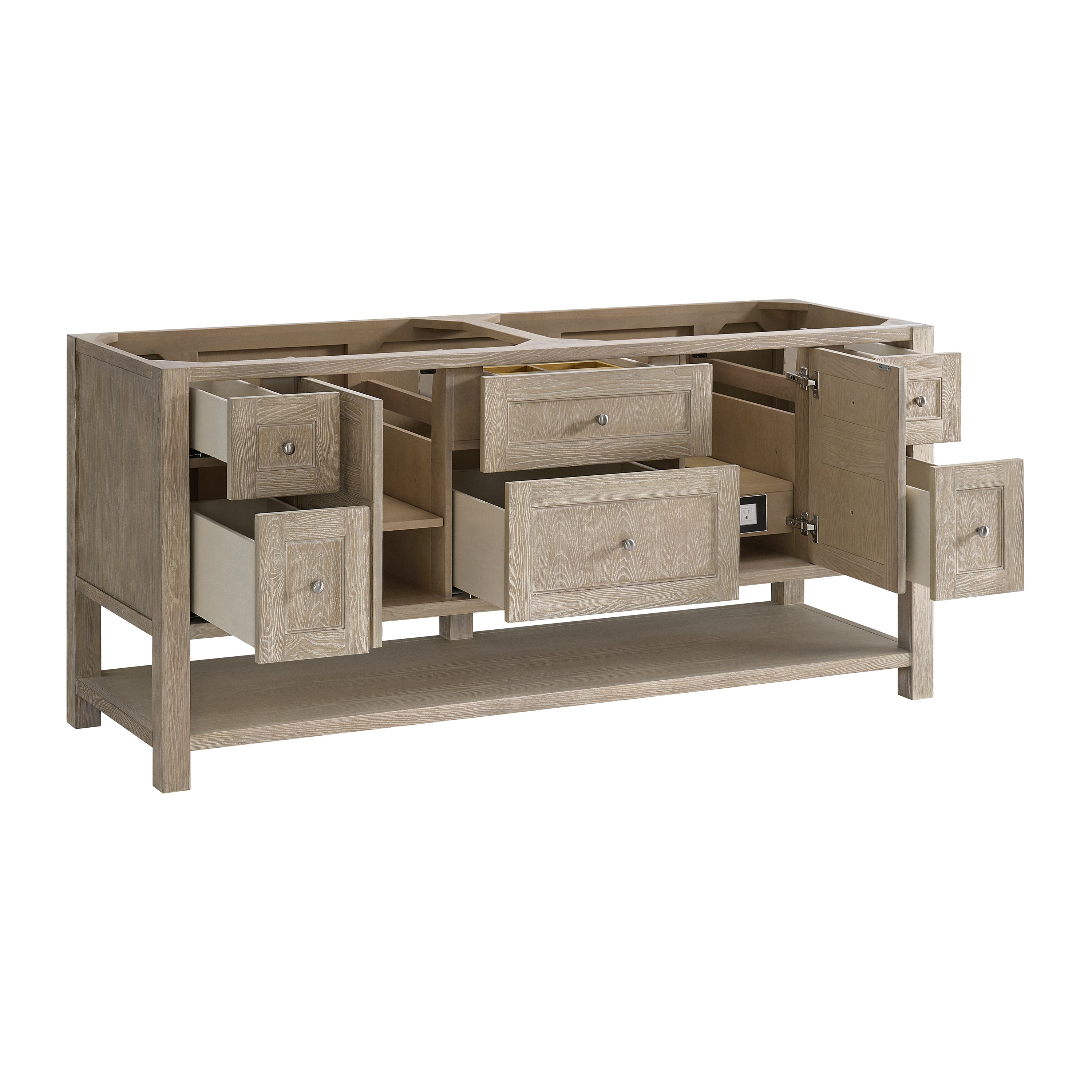 James Martin Breckenridge 72" Double Vanity in Whitewashed Oak with 3cm Countertop