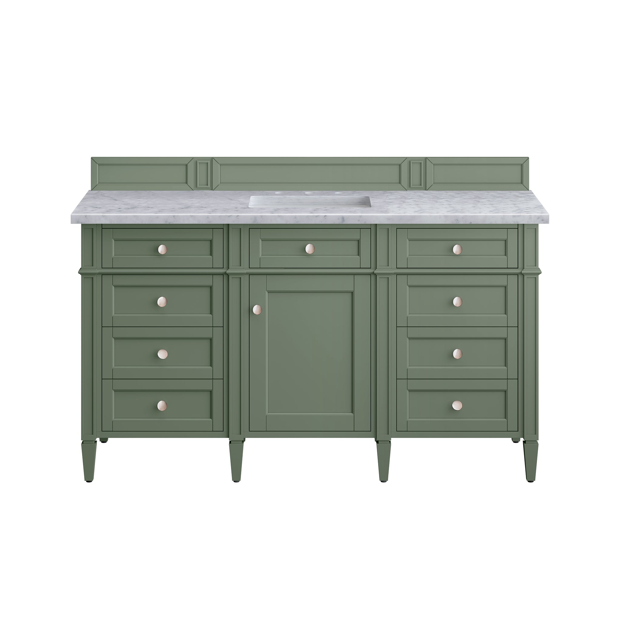 James Martin Brittany 60" Single Vanity in Smokey Celadon with 3cm Countertop