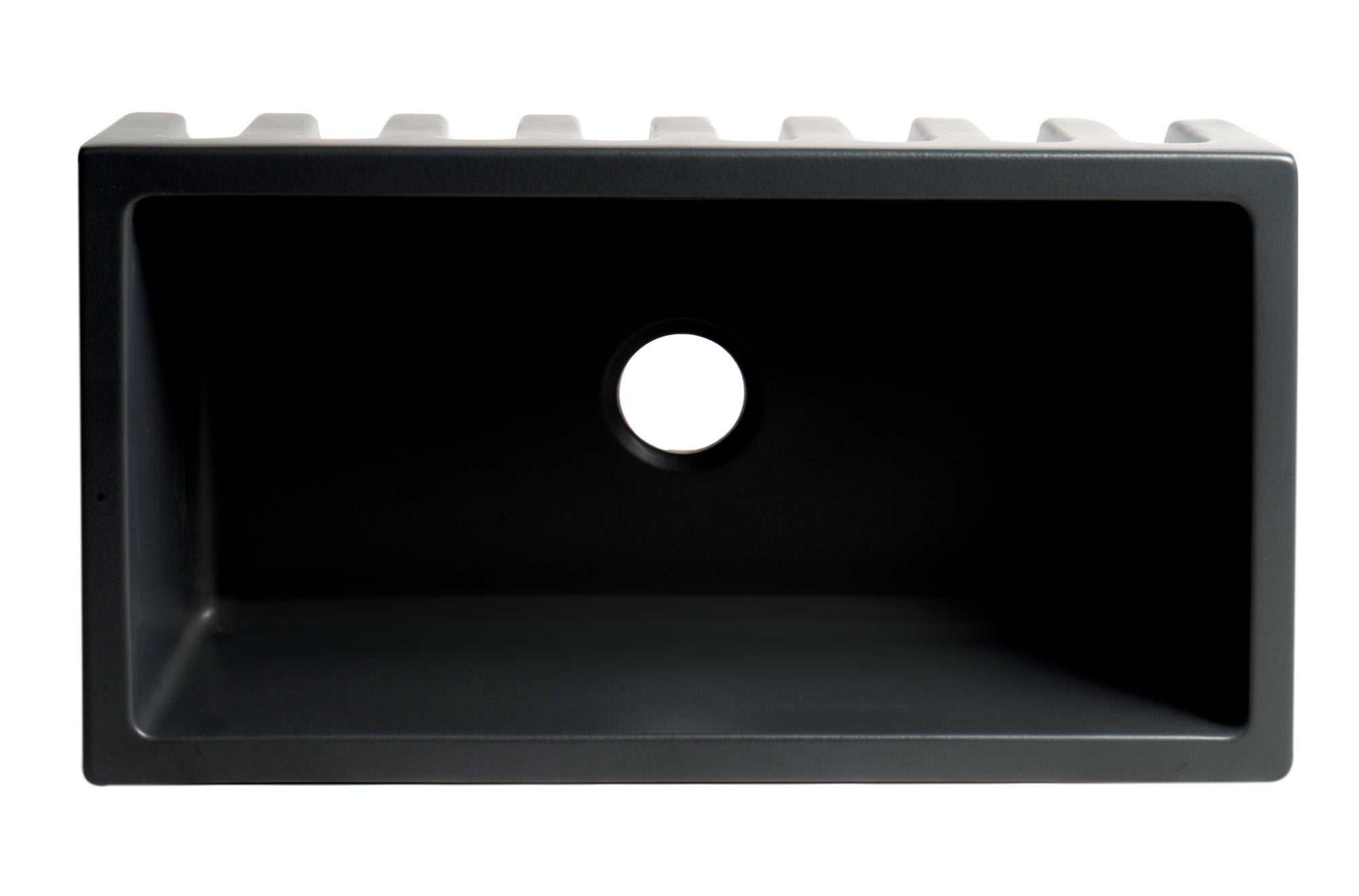 ALFI brand AB3318HS 33" x 18" Reversible Fluted / Smooth Fireclay Farm Sink