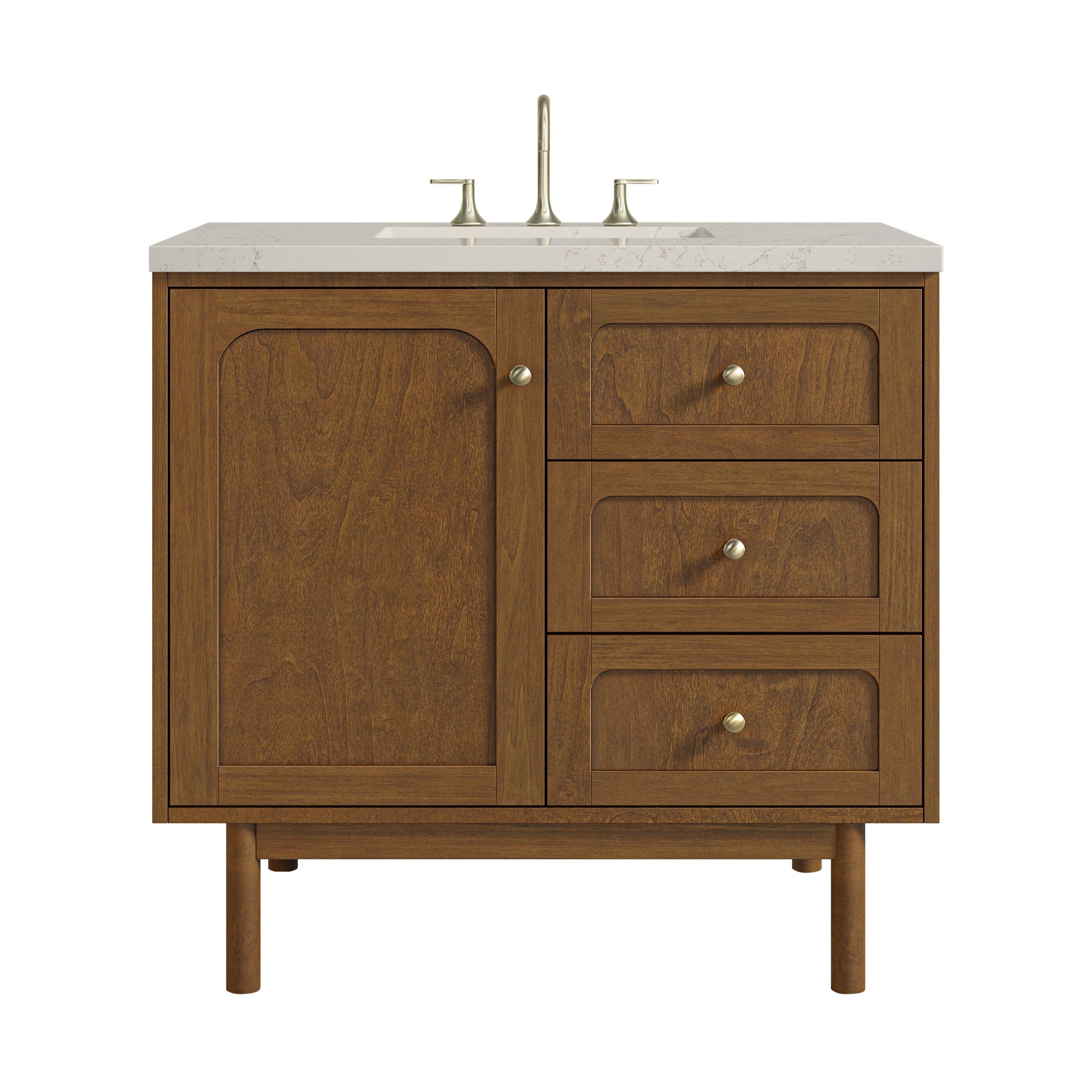 James Martin Laurent 36" Single Vanity in Honey Oak with 3cm Countertop