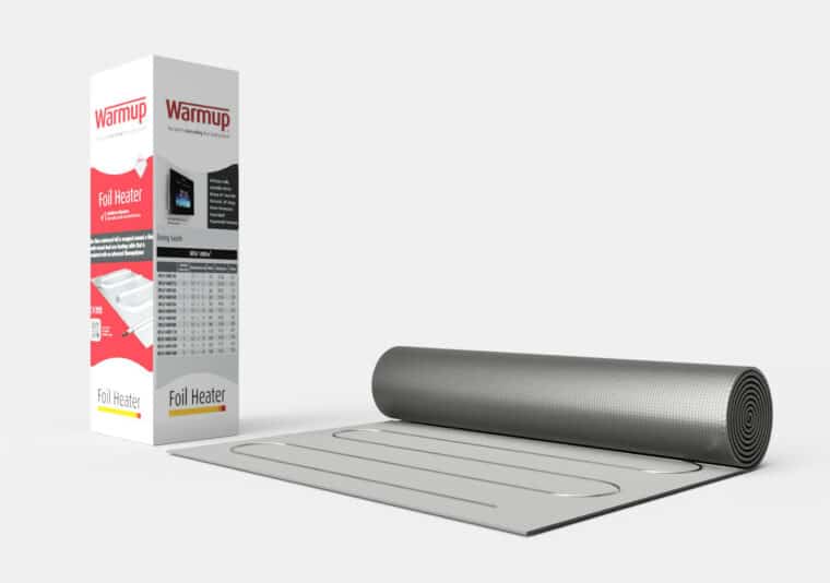 Warmup Foil Heater for under laminate, carpet and engineered wood, 240V, 480W, 2 amps, 1.6'W x 24.5'L, Covers 40 Sq Ft of heated area