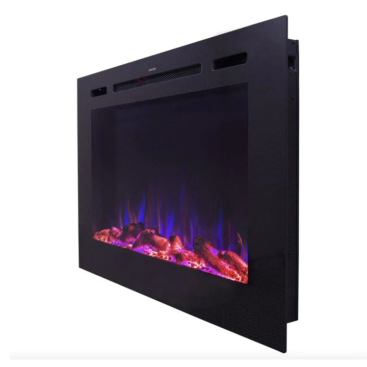 Touchstone Forte™ Steel Mesh Screen 40" Non-Reflective Recessed Electric Fireplace – 80048