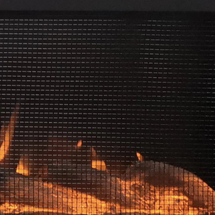 Touchstone Sideline® Steel Mesh Screen 60" Non-Reflective Recessed Electric Fireplace – 80047