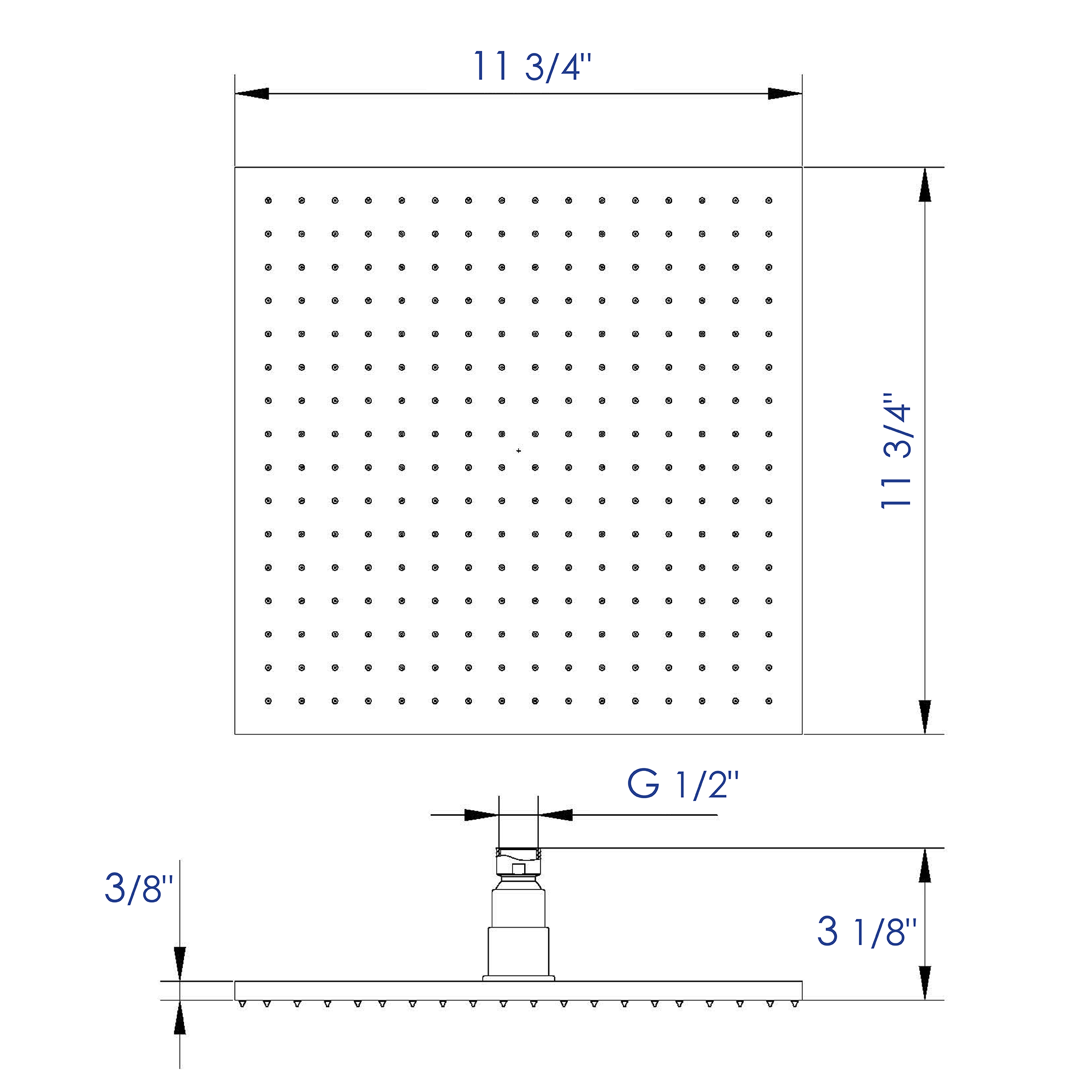 ALFI brand LED12S 12" Square Multi Color LED Rain Shower Head