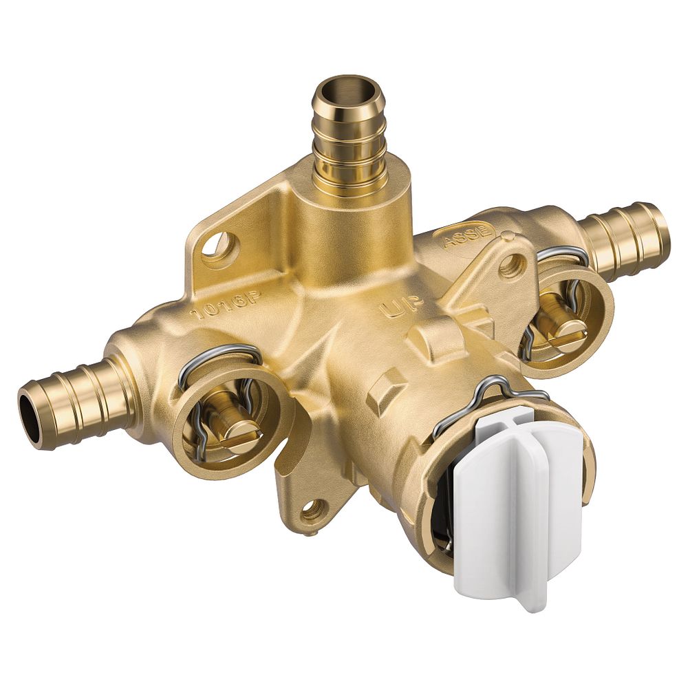 M-Pact Includes bulk pack Posi-Temp(R) 1/2" crimp ring PEX connection pressure balancing
