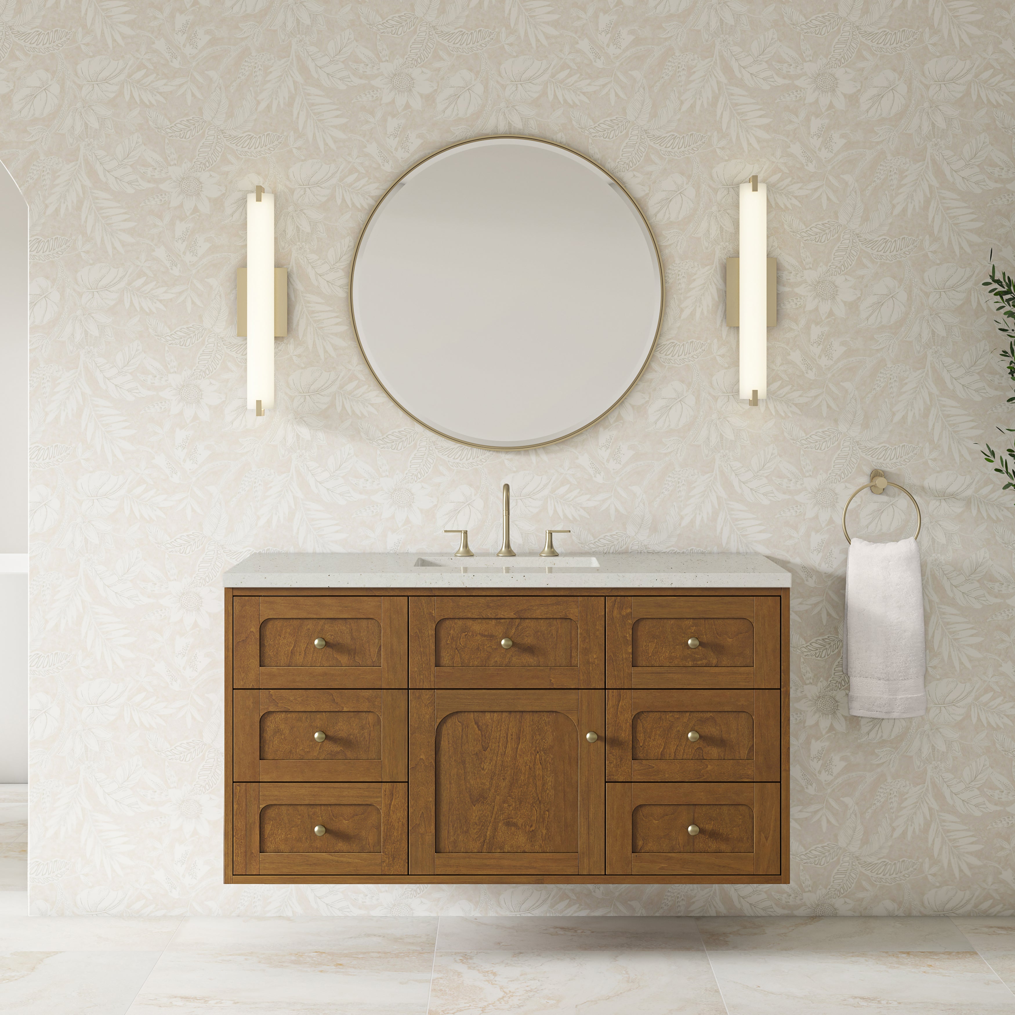 James Martin Laurent 48" Single Vanity in Honey Oak with 3cm Countertop