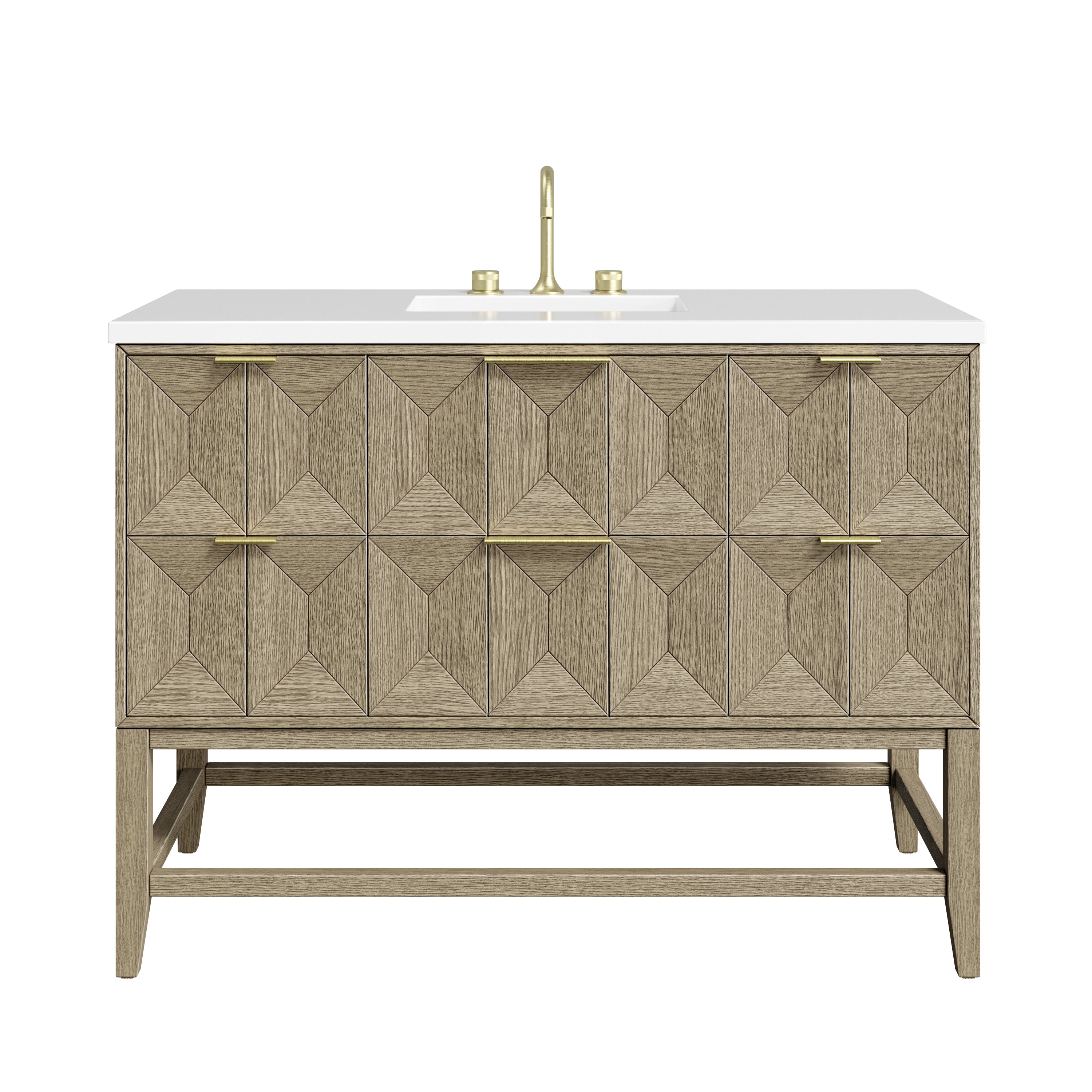 James Martin Emmeline 48" Single Vanity in Pebble Oak with 3cm Countertop