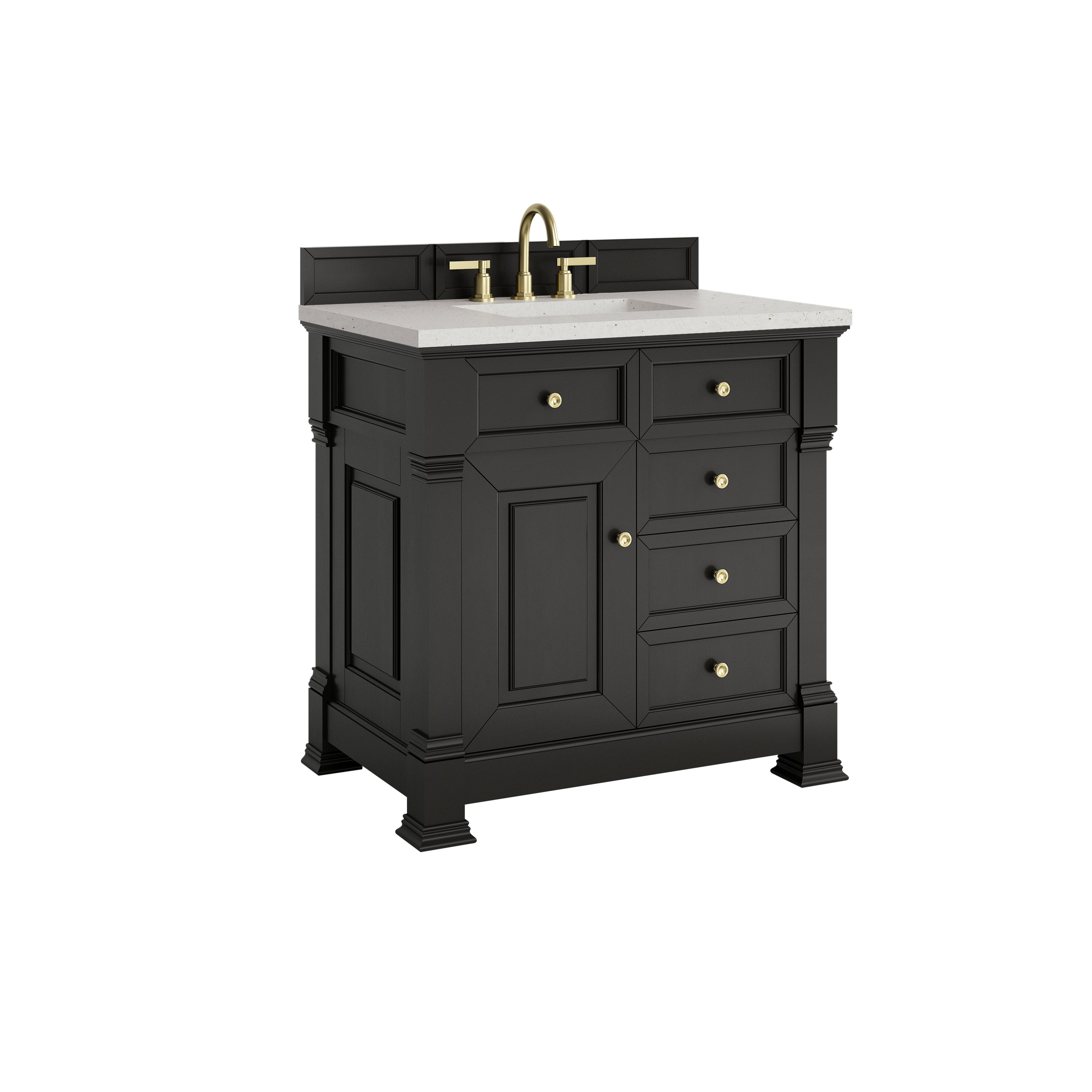 James Martin Brookfield 36" Single Vanity in Black Onyx with 3cm Countertop
